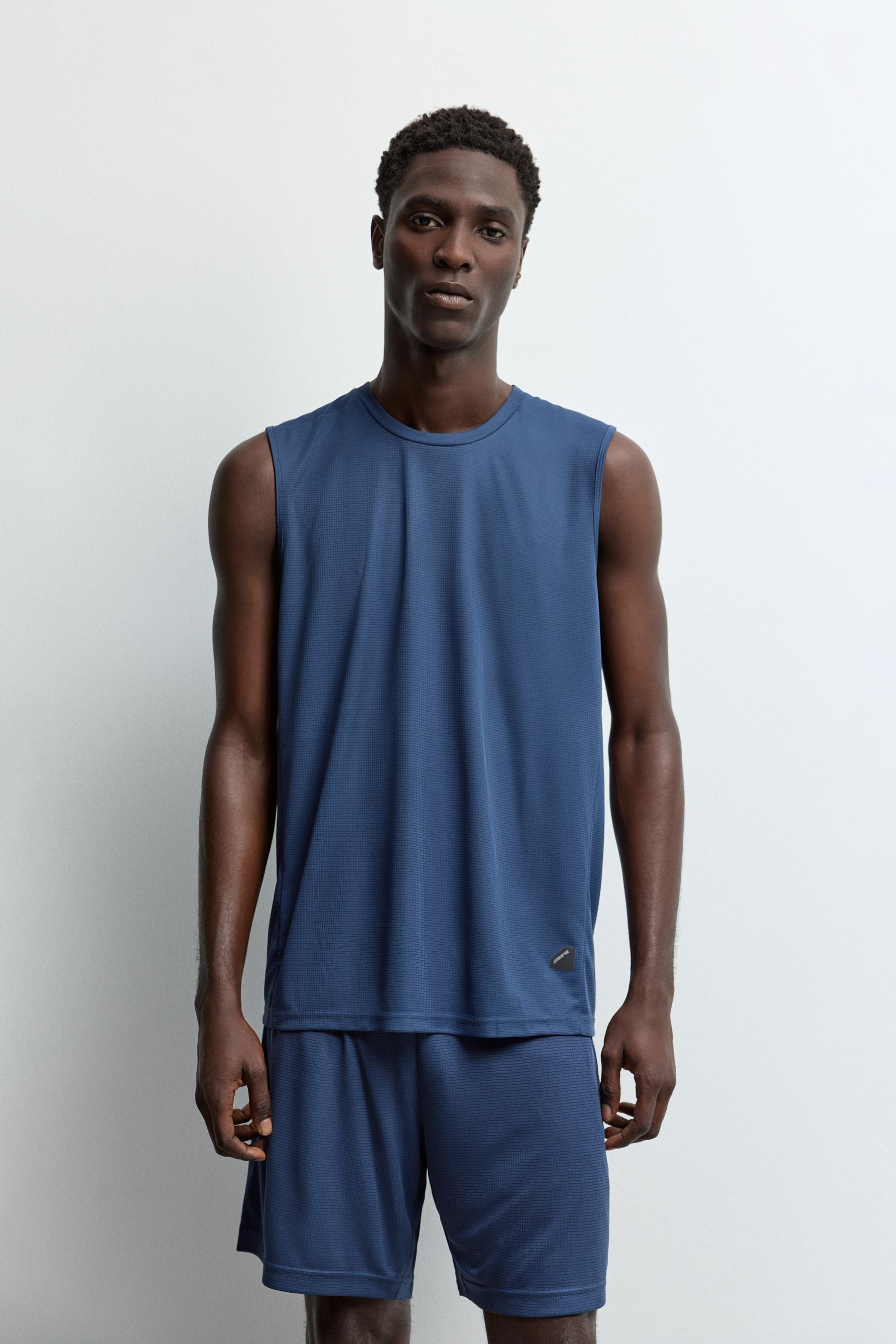 Sleeveless sports T-shirt — BLUE