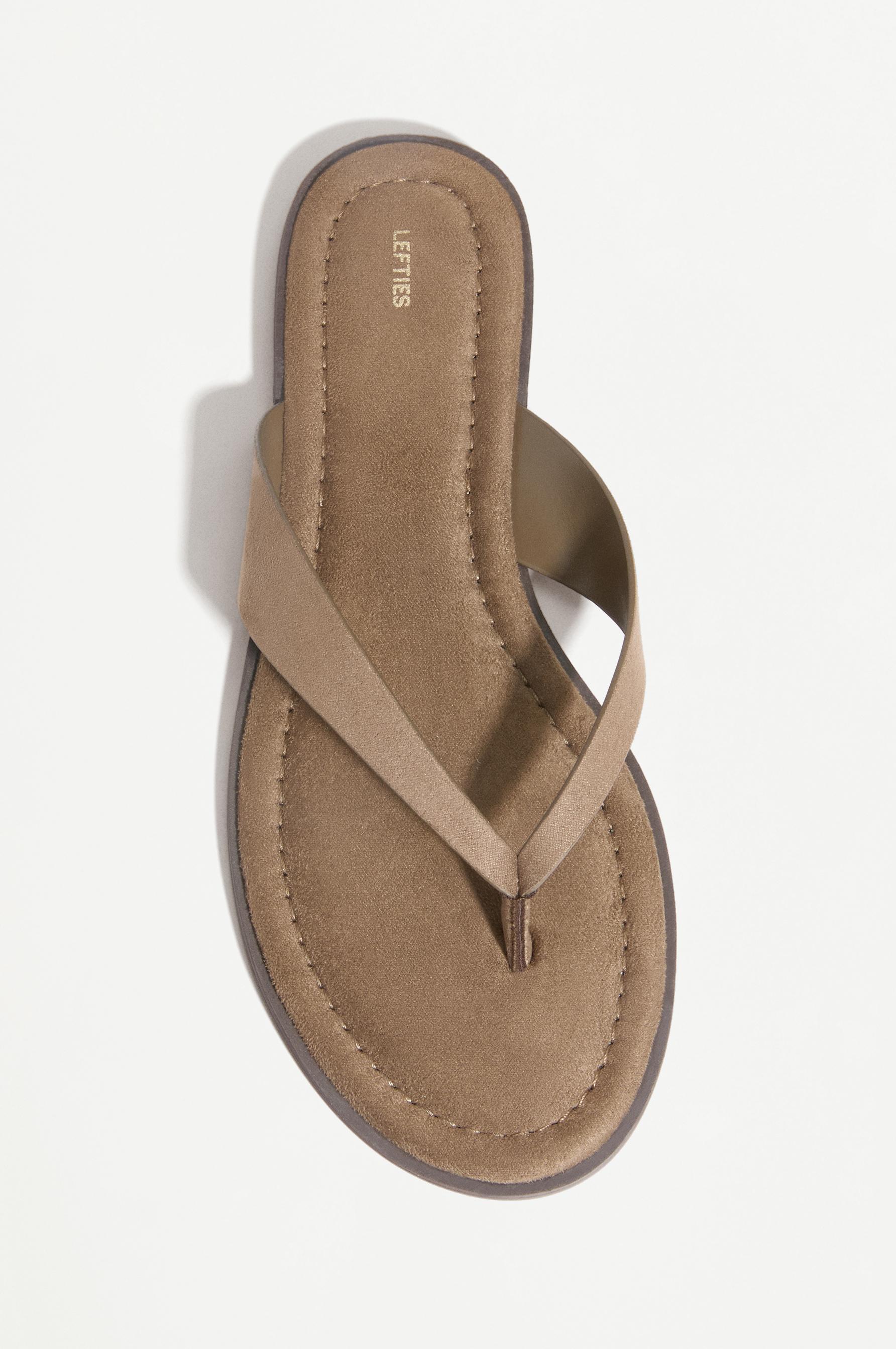 Flat toe-post sandals — KHAKI
