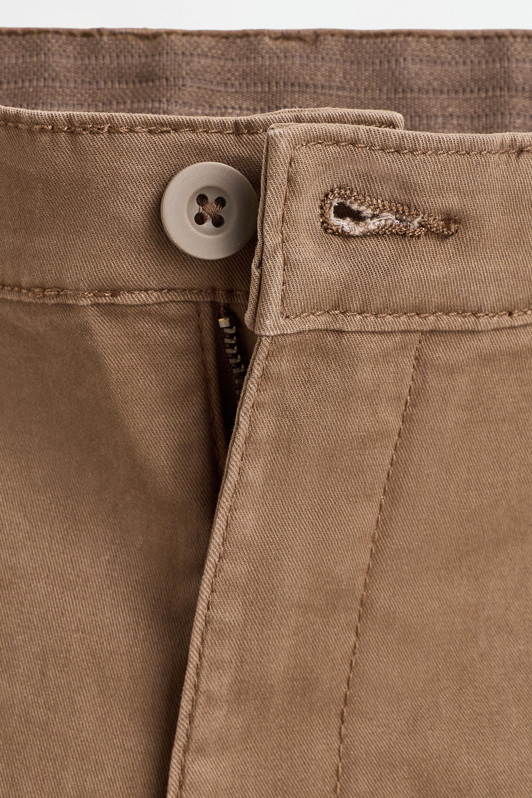 Skinny fit chino trousers — BROWN