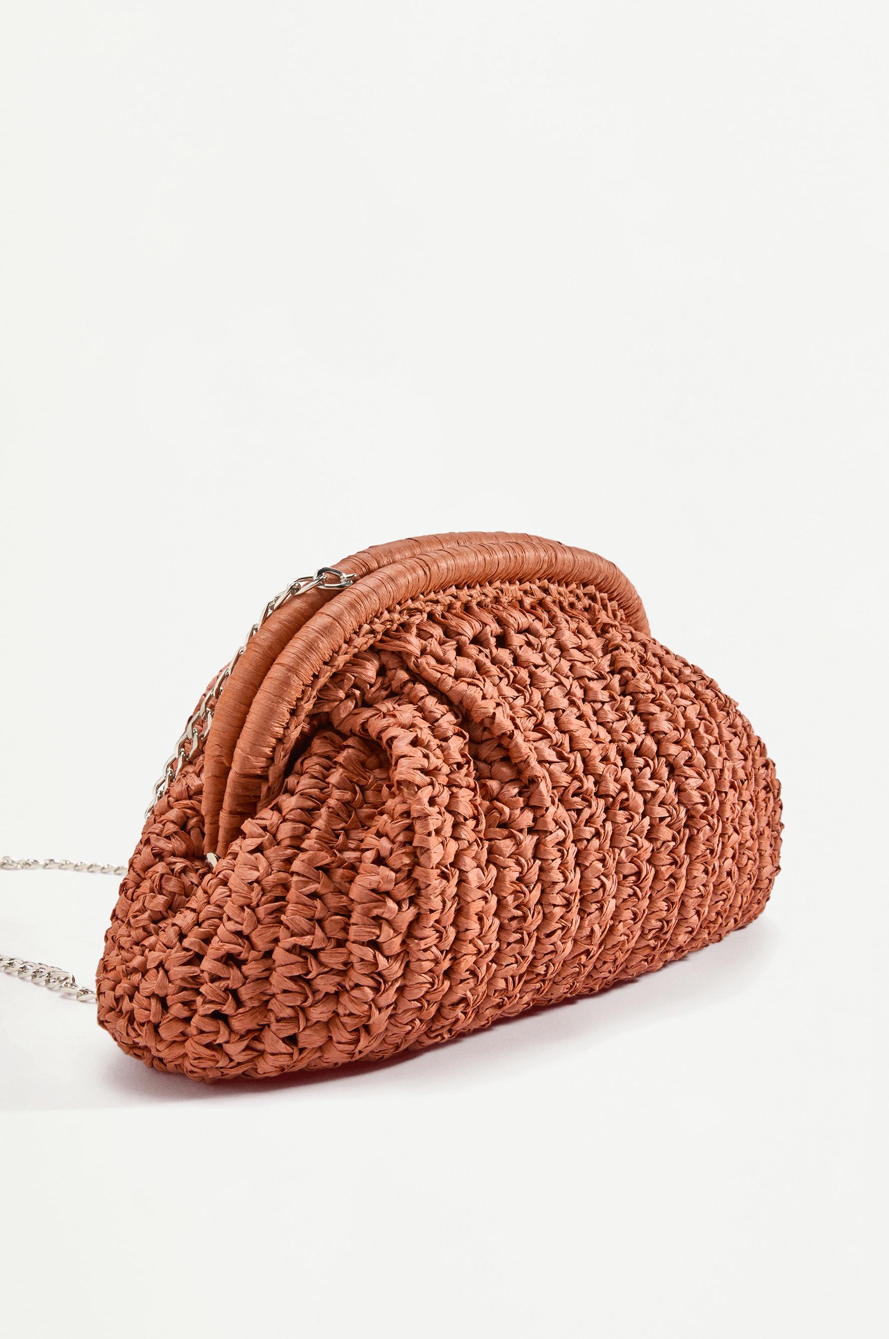 Natural effect clutch bag — ORANGE