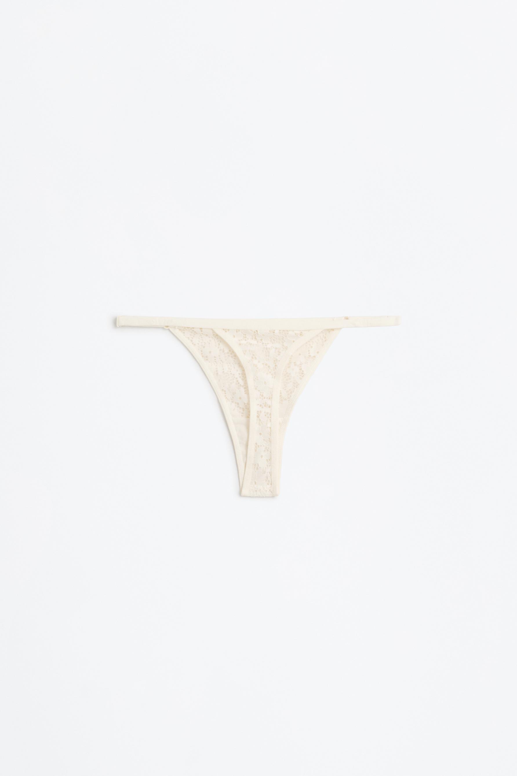 Lace thong — WHITE