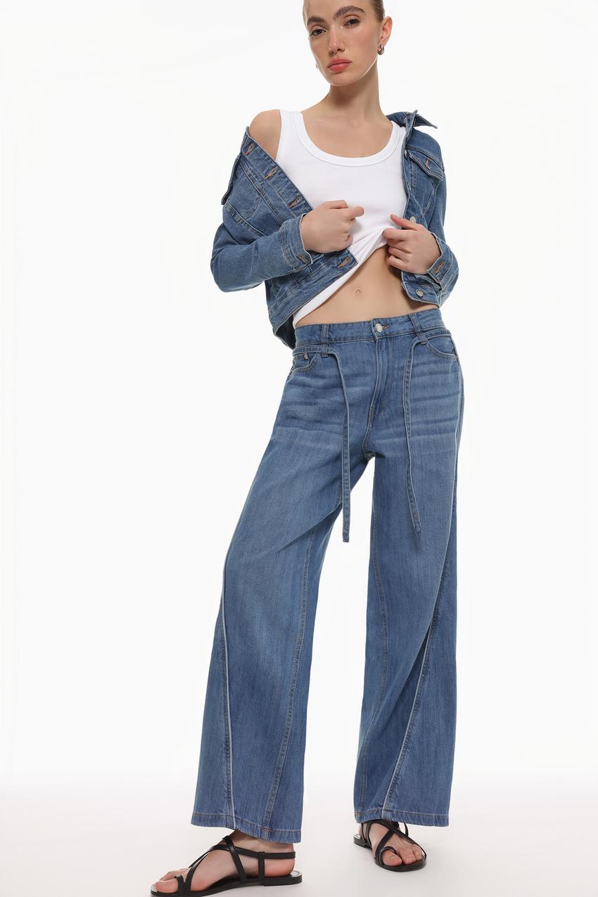 Oion Pantalones Anchos Lefties Vaqueros Mujer Jeans Wide Leg Jeans