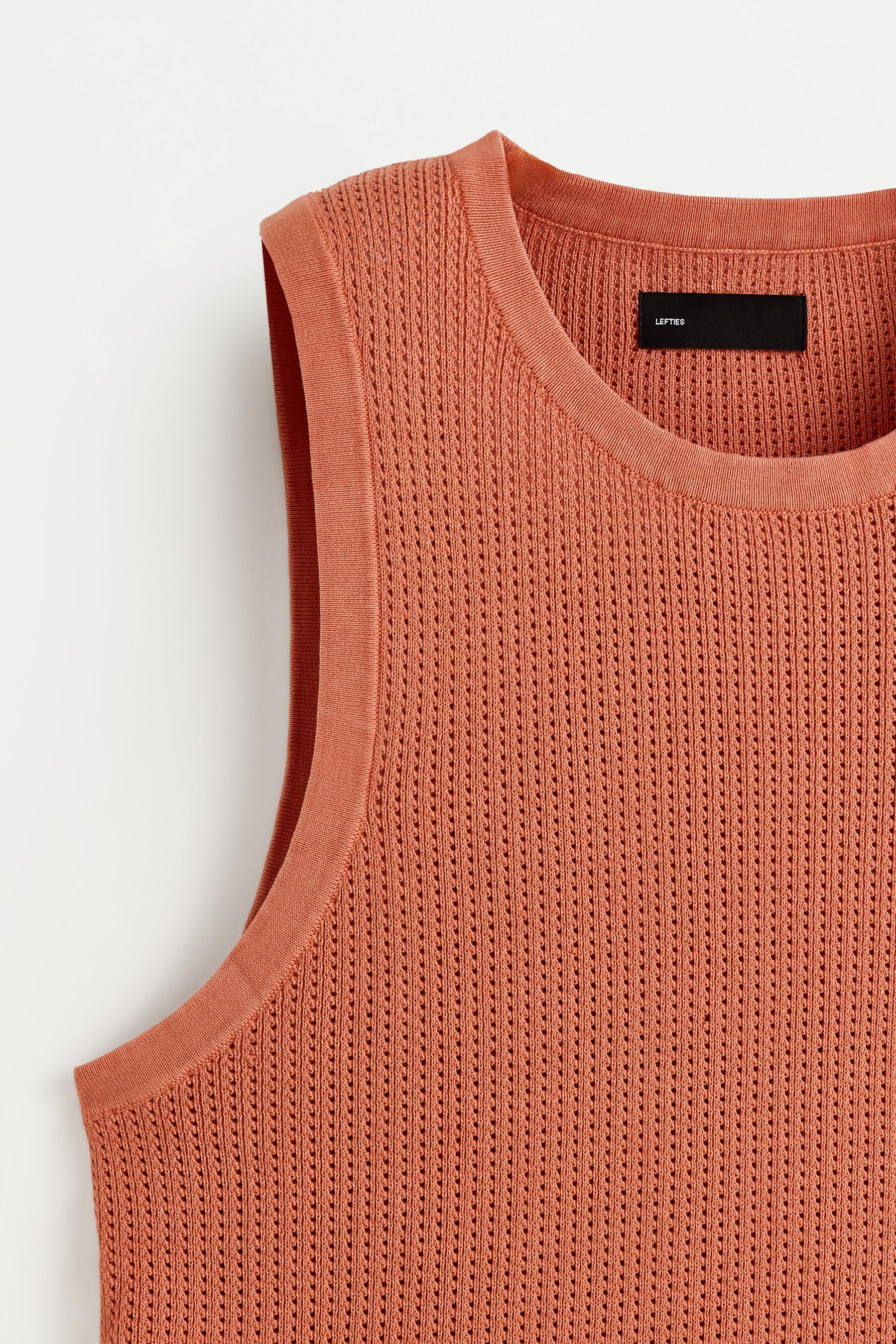 Cutwork strappy T-shirt — ORANGE