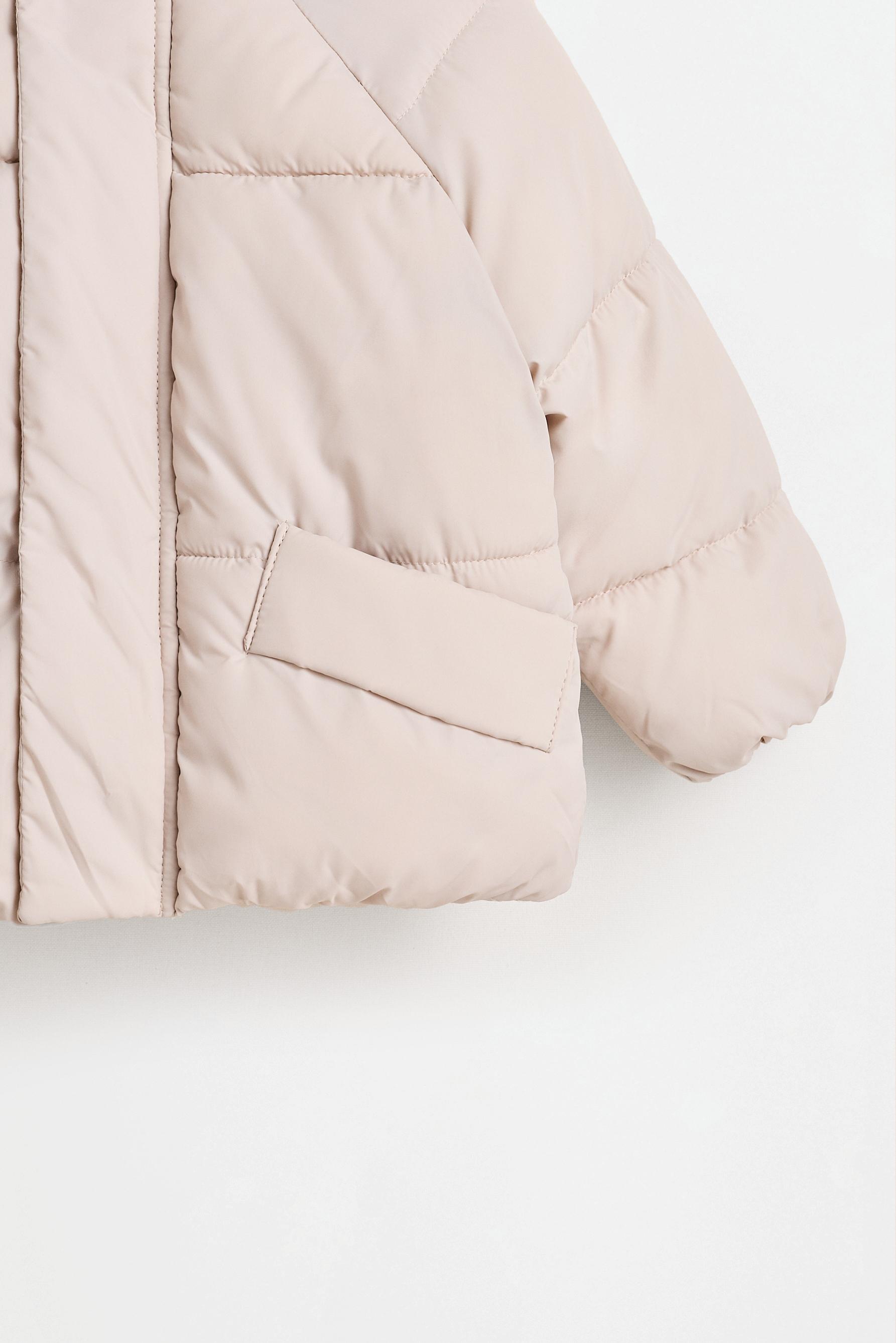 Quilted hooded jacket — BONE WHITE