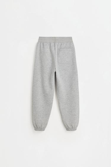 Plush trousers with knee stitching — GREY MARL 2