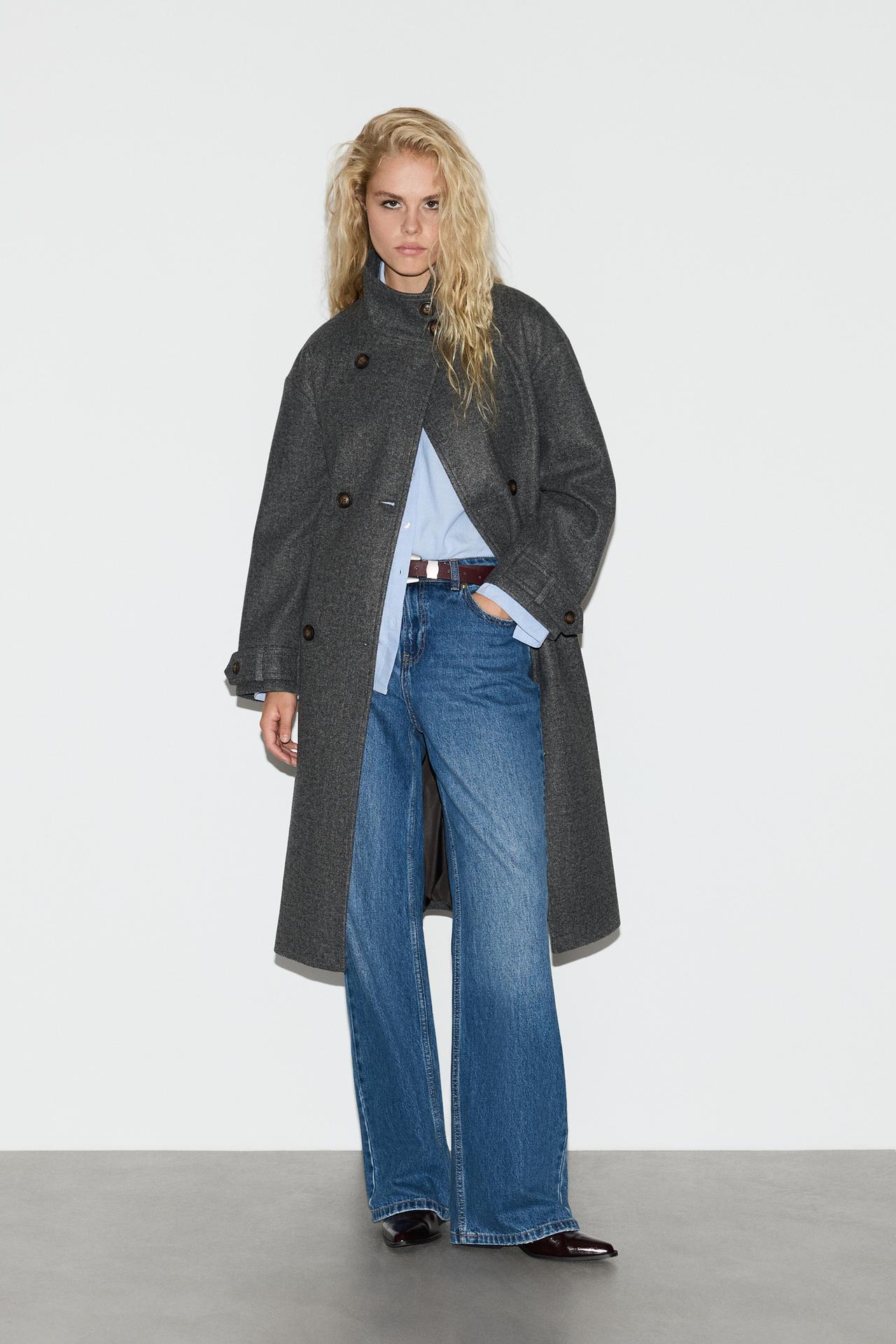 Long cloth coat — DARK GREY
