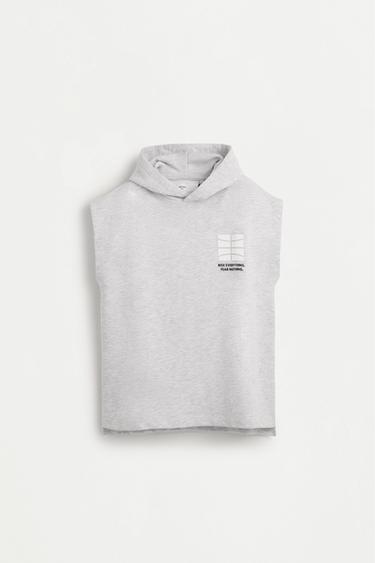 Sleeveless hoodie — GREY MARL 1