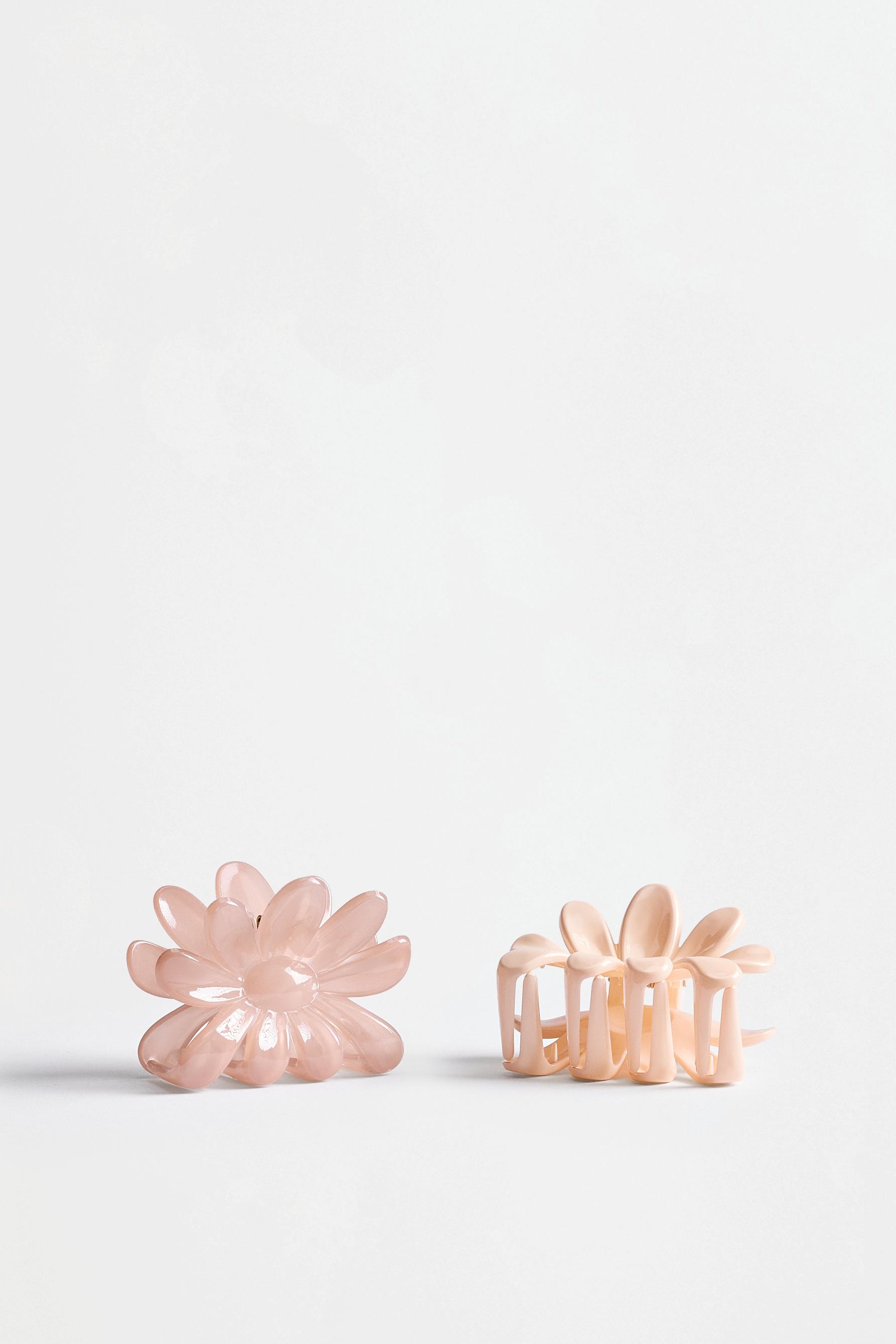 Flower Hair Clips (2-Pack) — ECRU (alternate view)