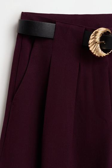 Wide-leg trousers with belt — PLUM 7