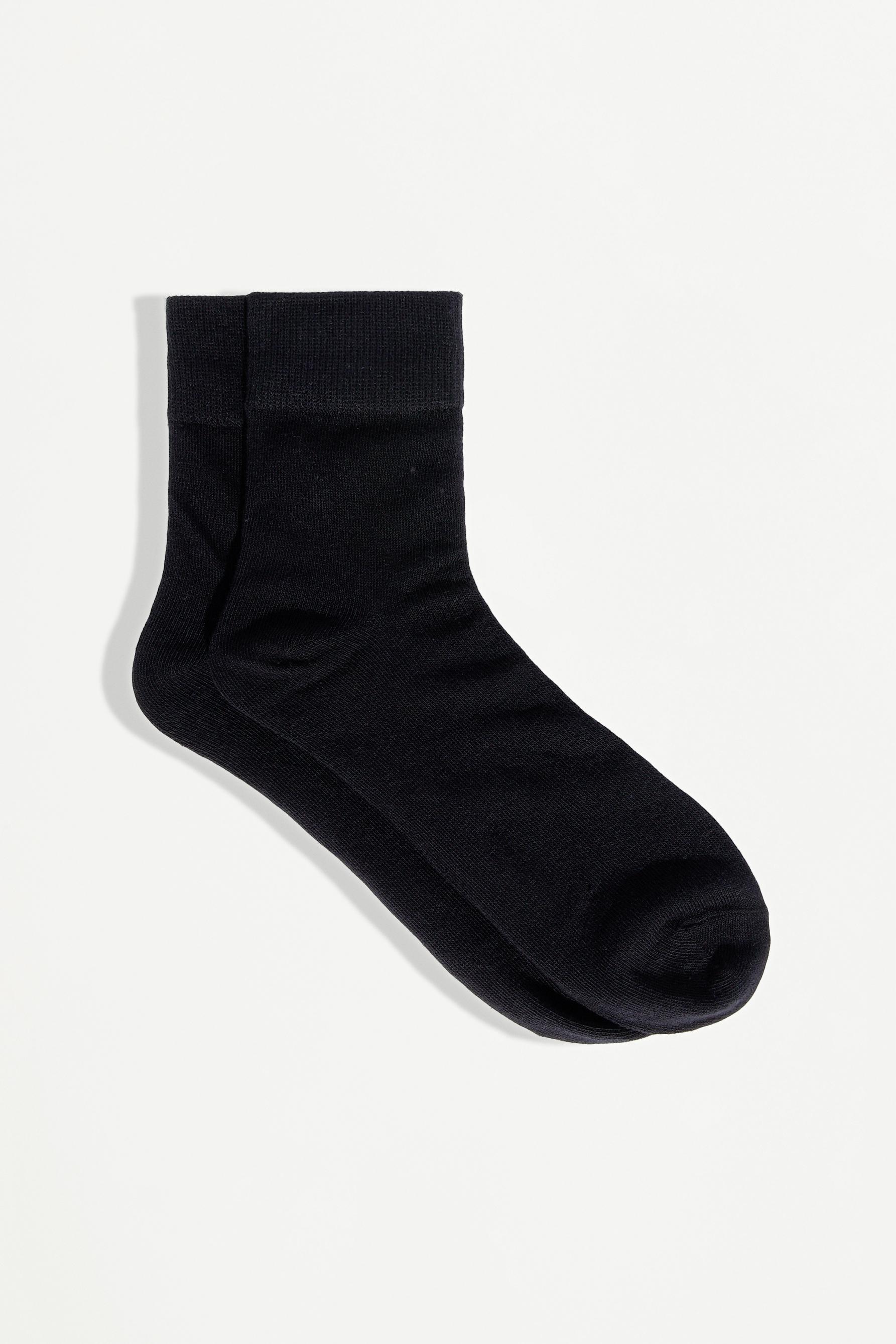 Plain ankle socks (Pack 7) — BLACK