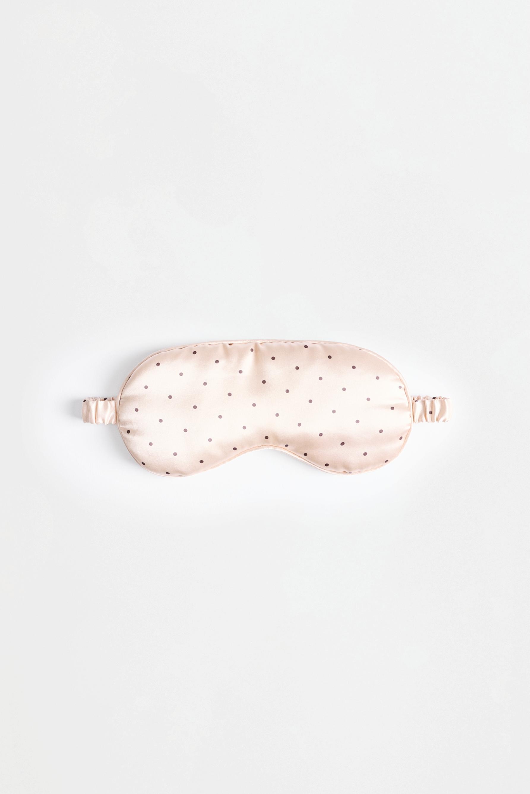 Polka dot print sleep mask — ECRU