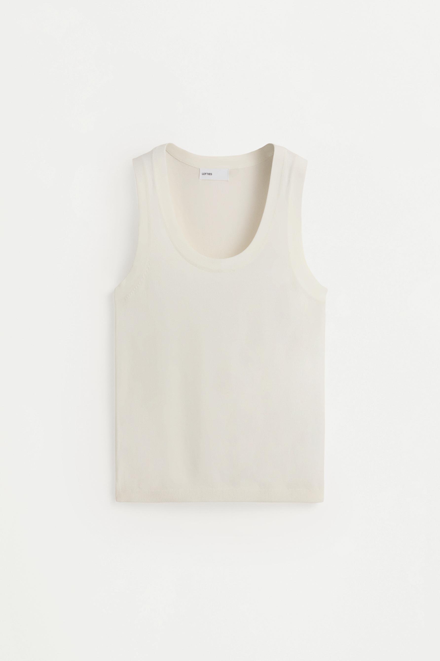 Basic flowing knit top — WHITE