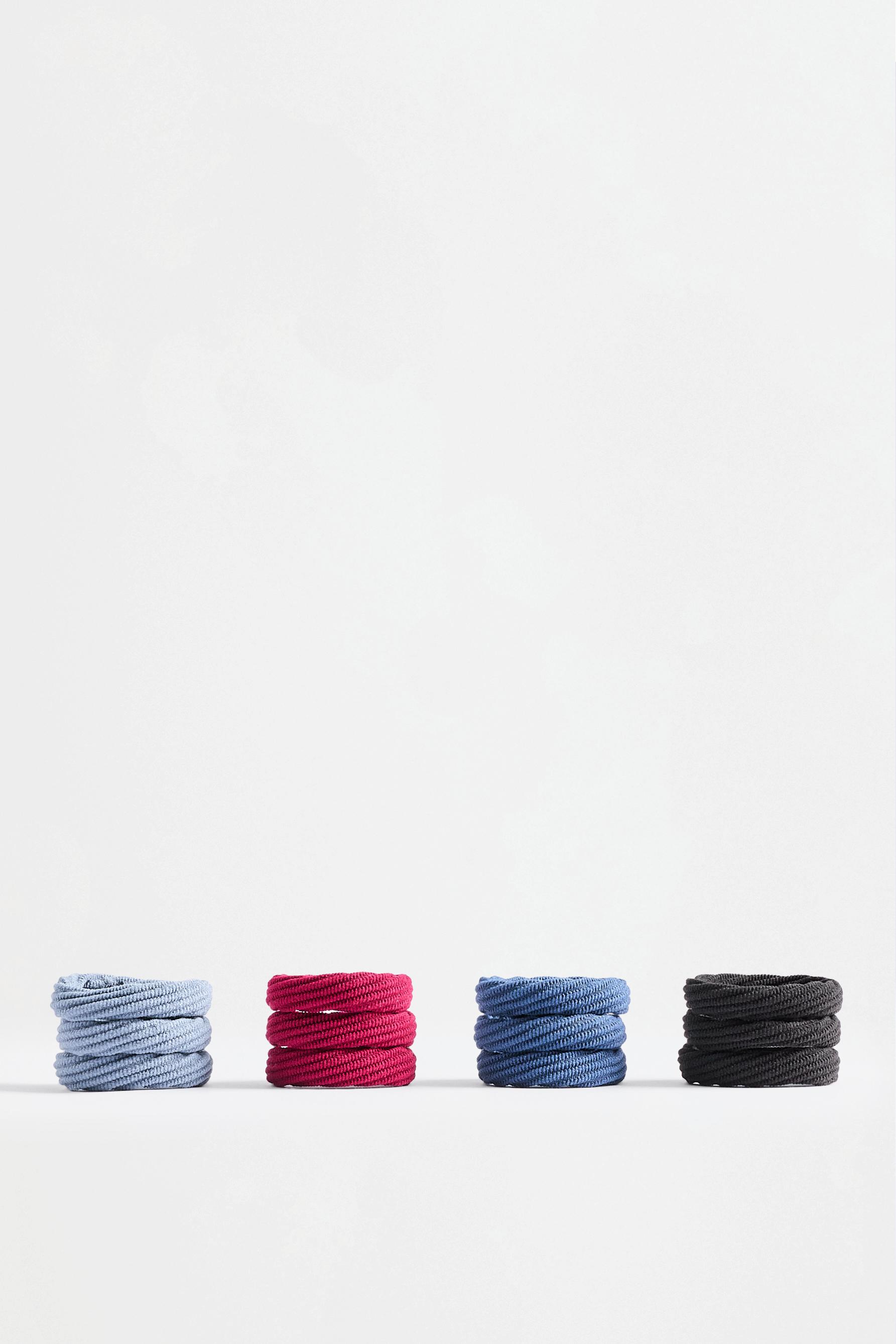 Ribbed Hair Ties (12-Pack) — BURGUNDY