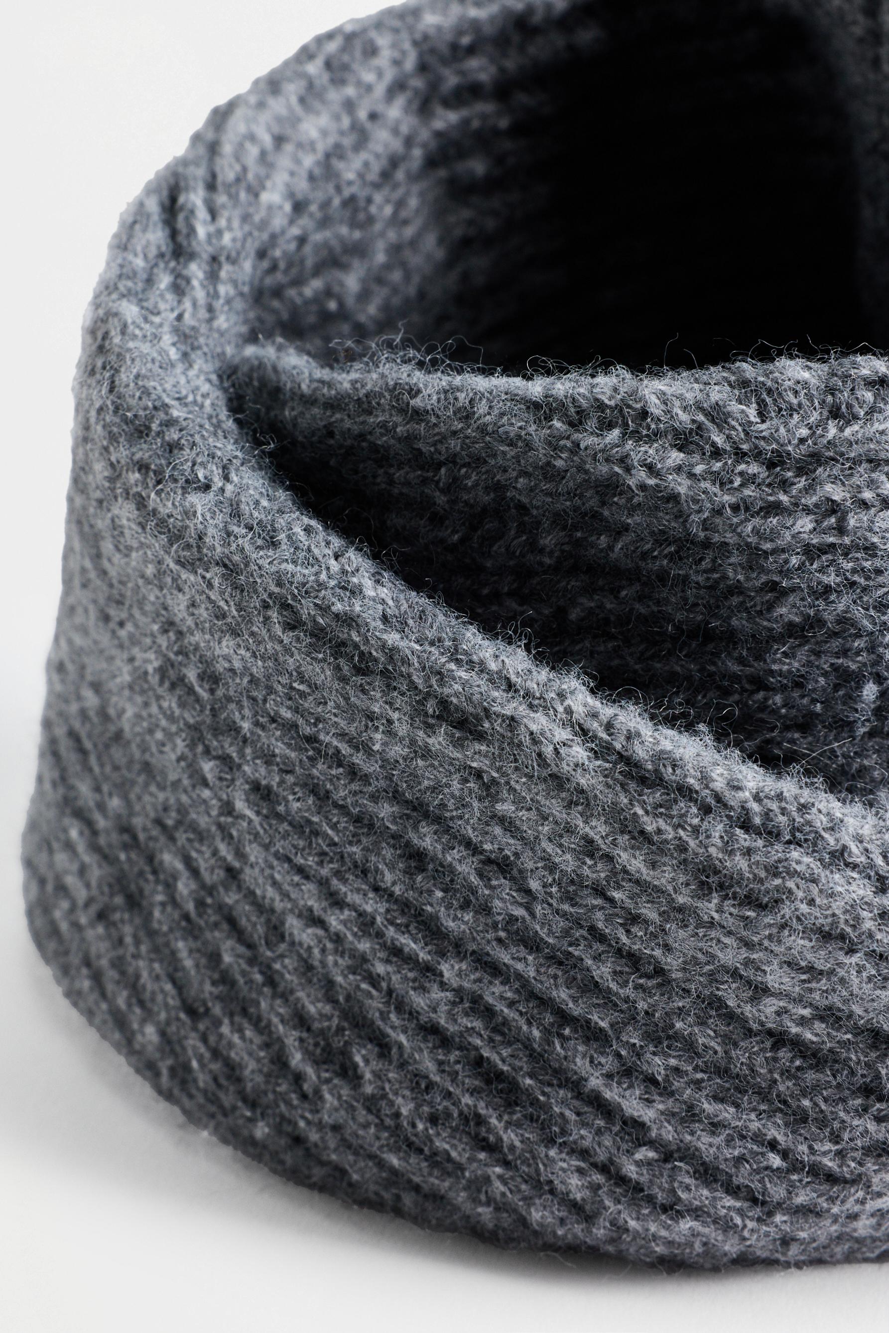 Ribbed knit snood — GREY