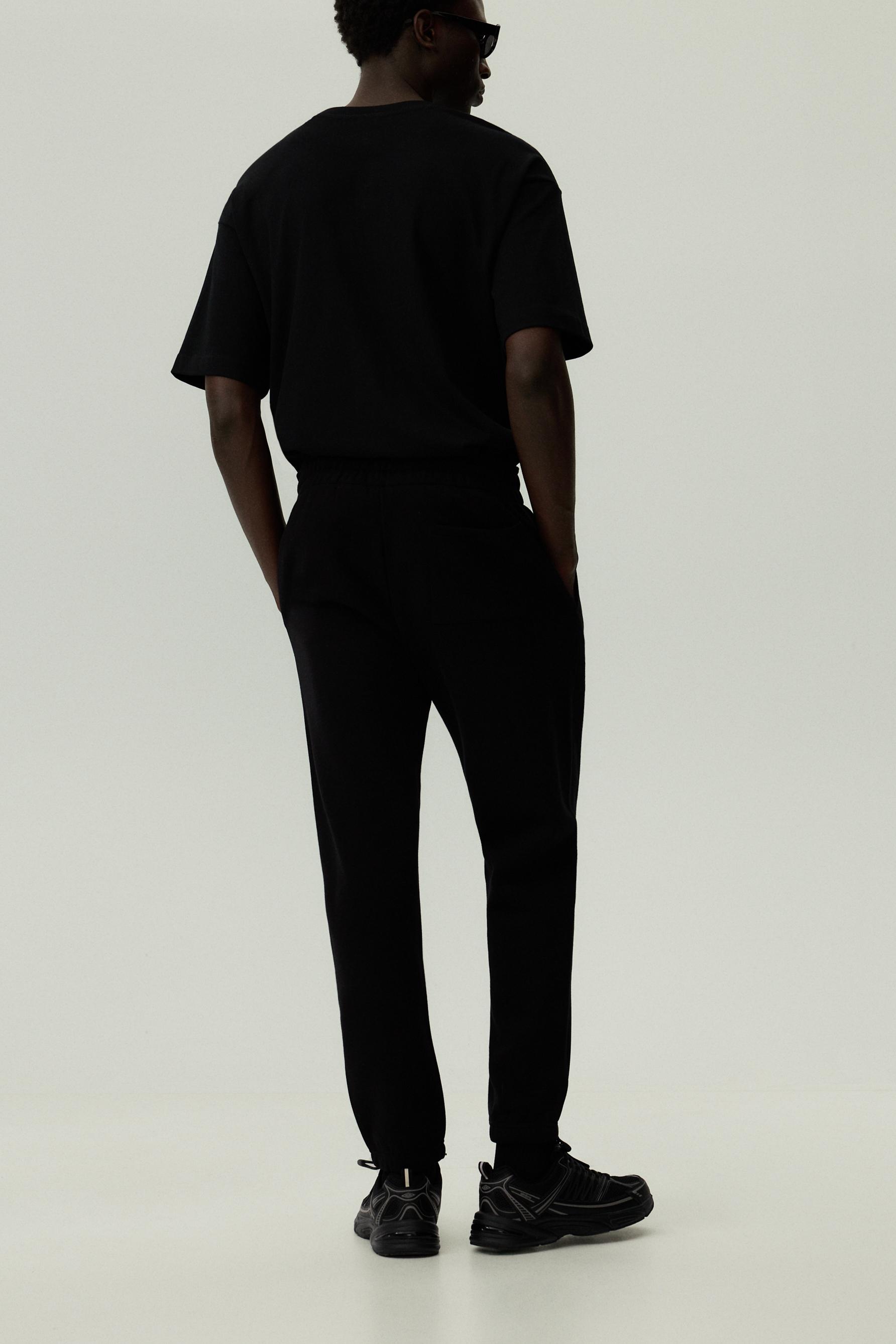 Slim fit tracksuit bottoms — BLACK
