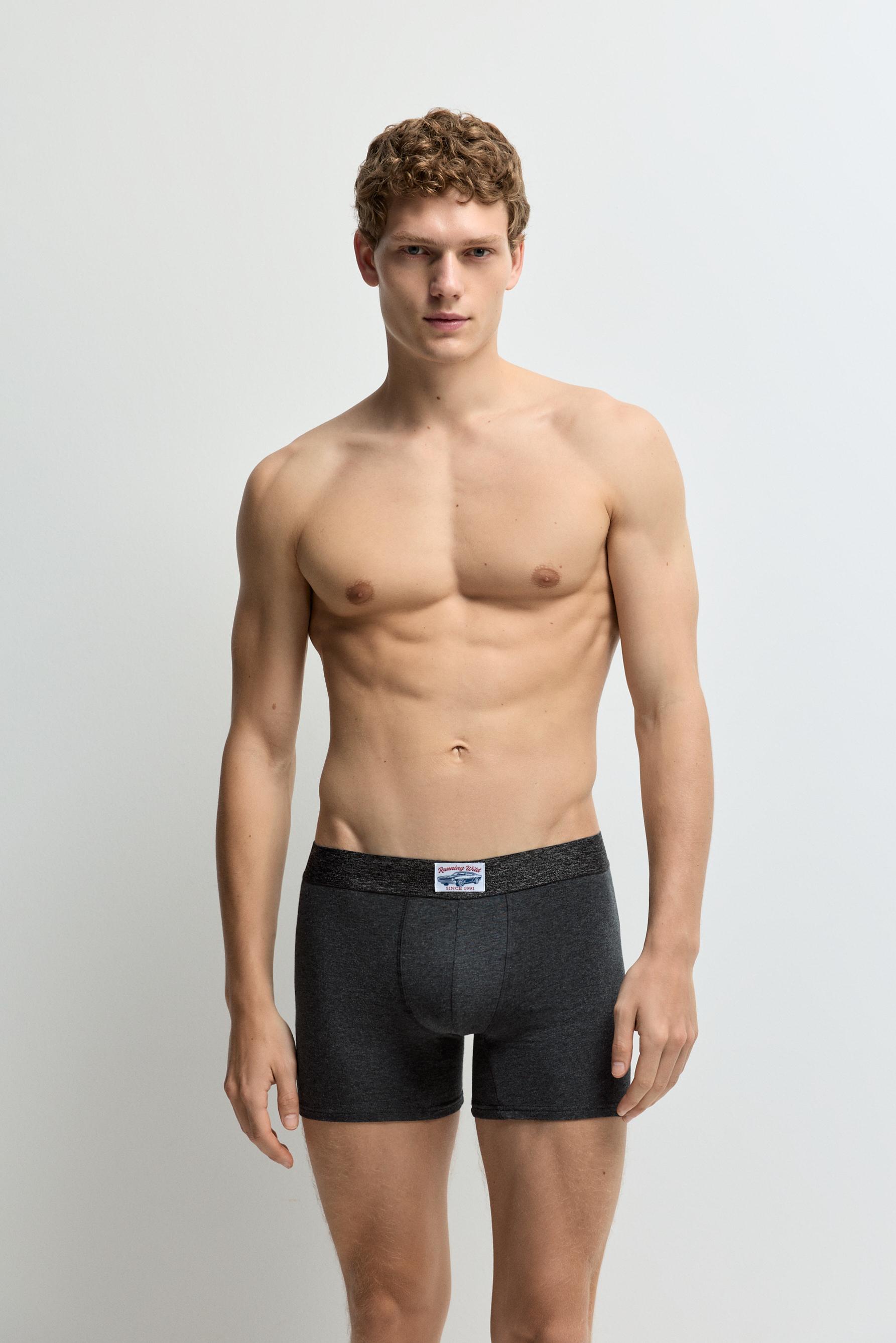 Pack of 5 assorted long boxers — NAVY