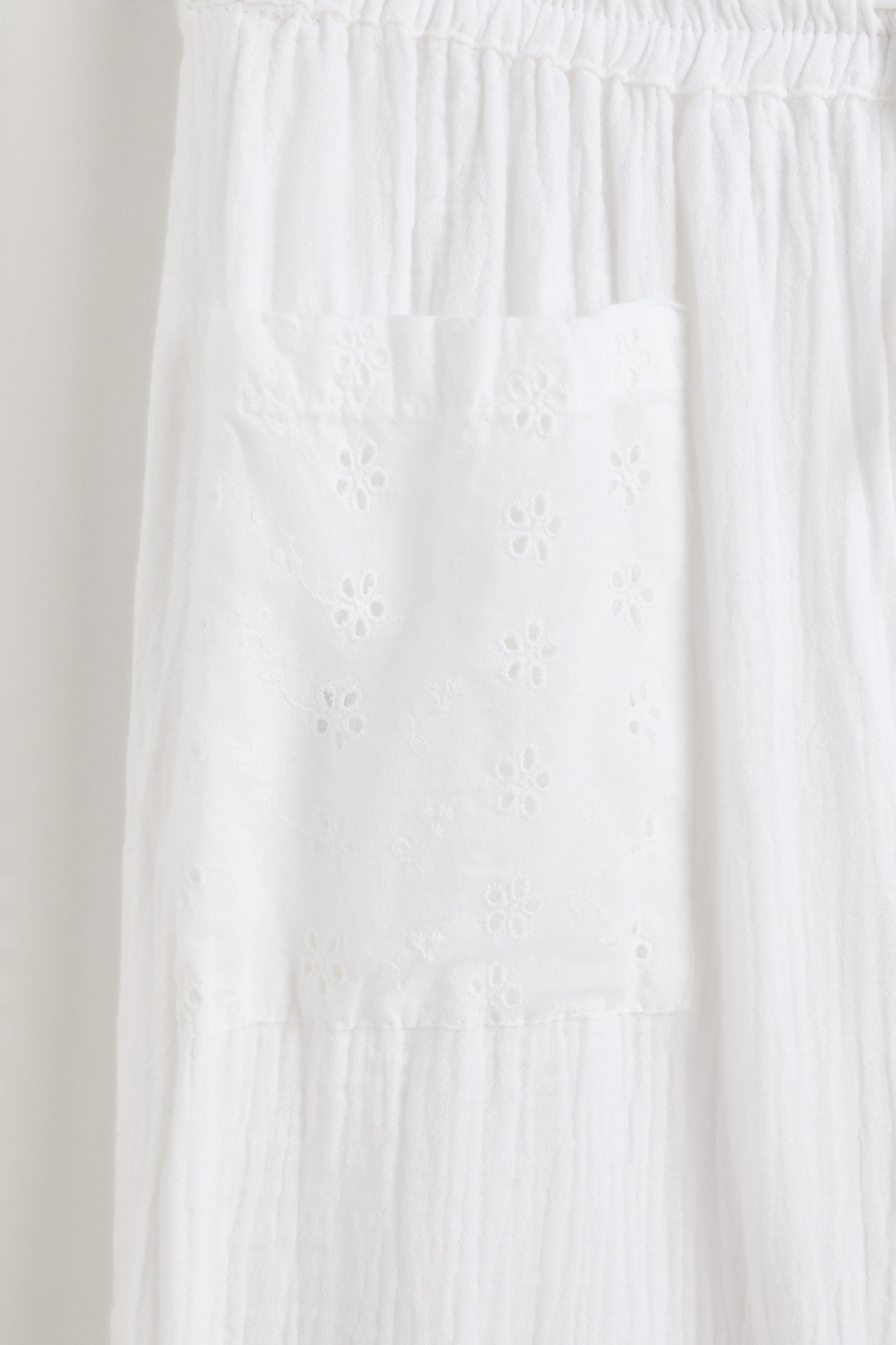 Swiss embroidery culottes — OFF WHITE