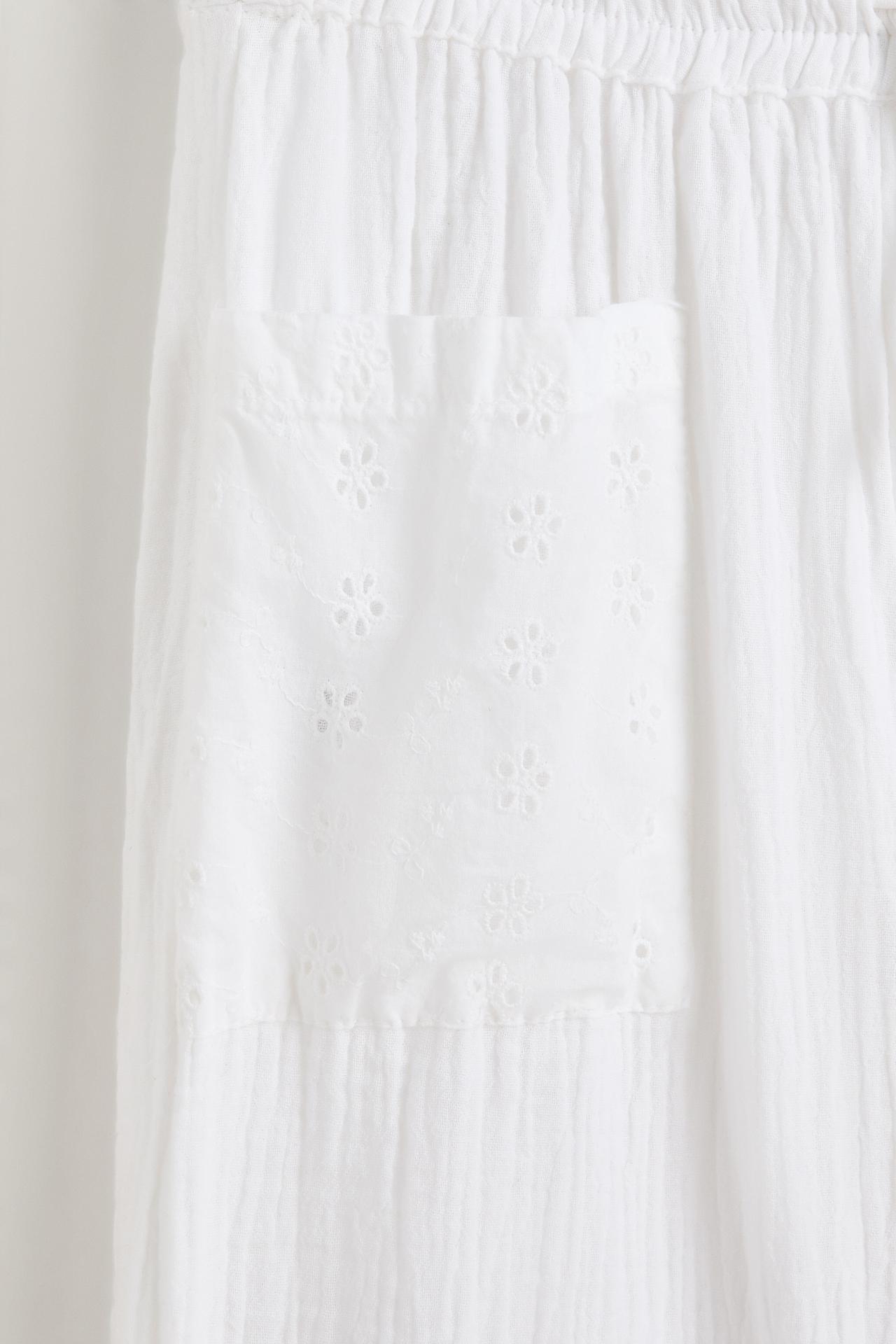 Swiss embroidery culottes — OFF WHITE