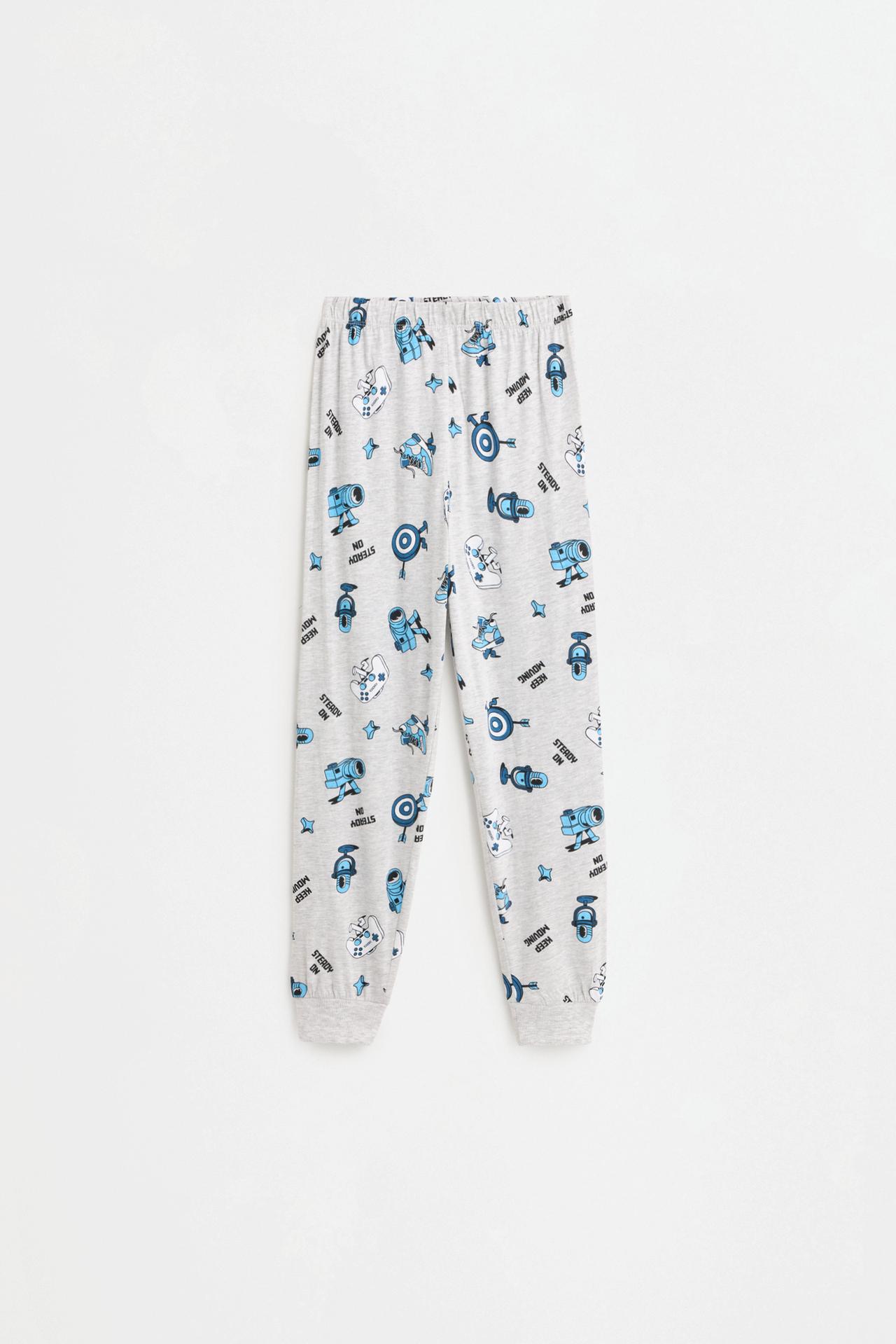 Long printed pyjamas — GREY MARL
