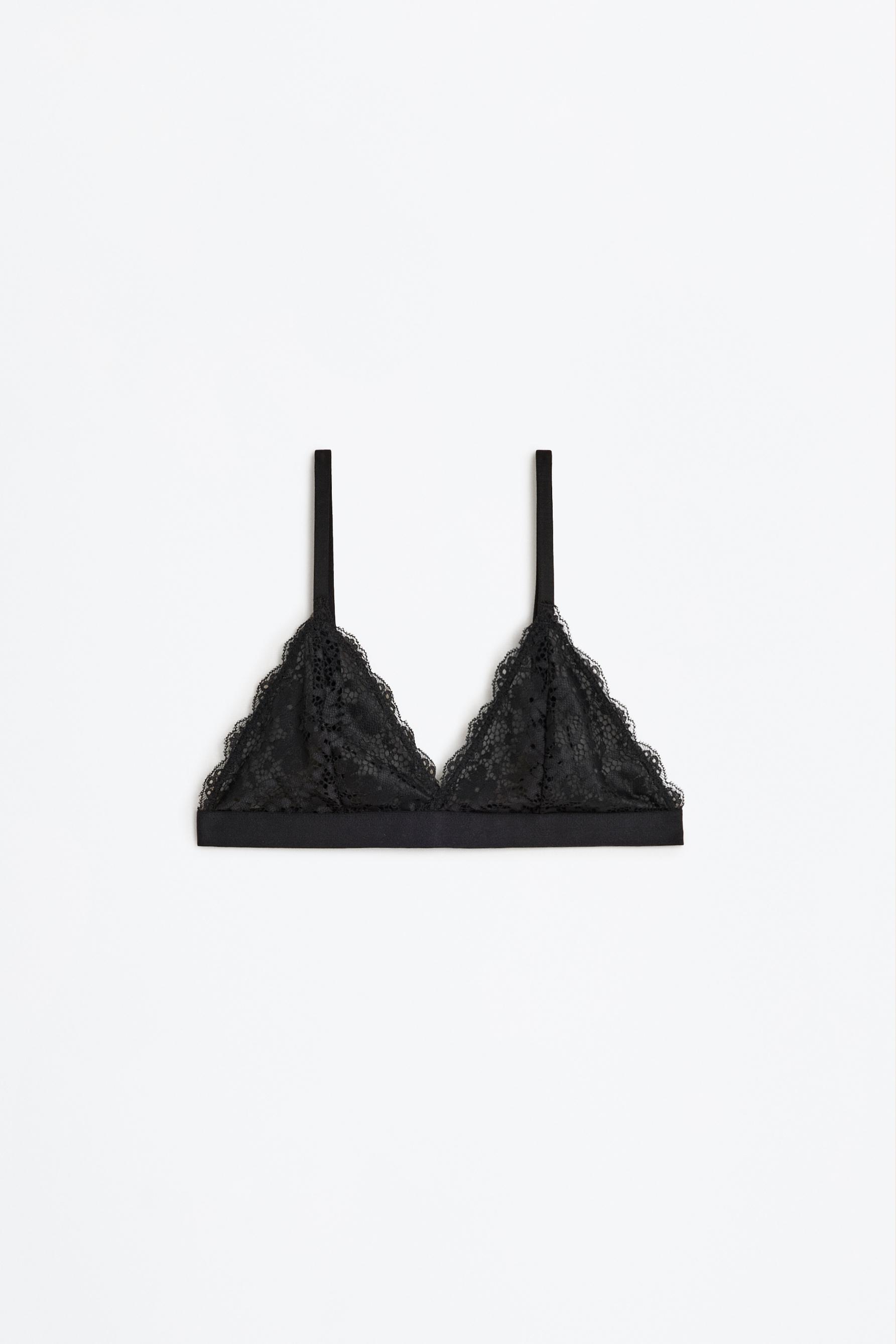 Lace bralette — BLACK