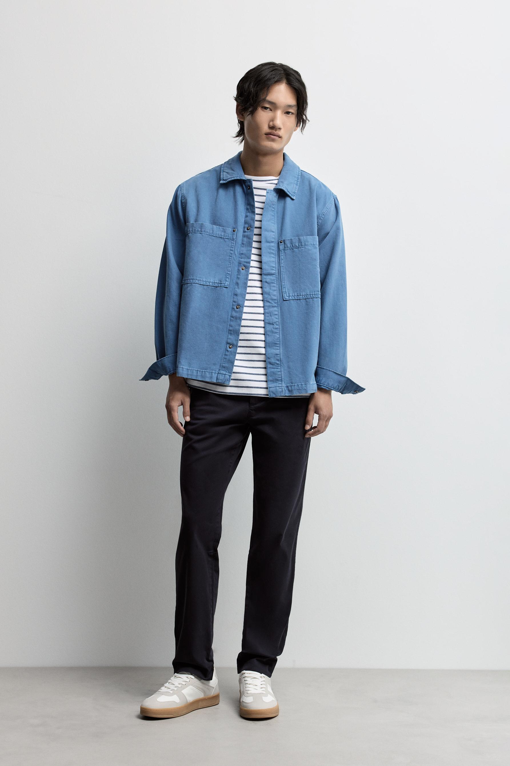 Slim fit chino trousers — DARK BLUE