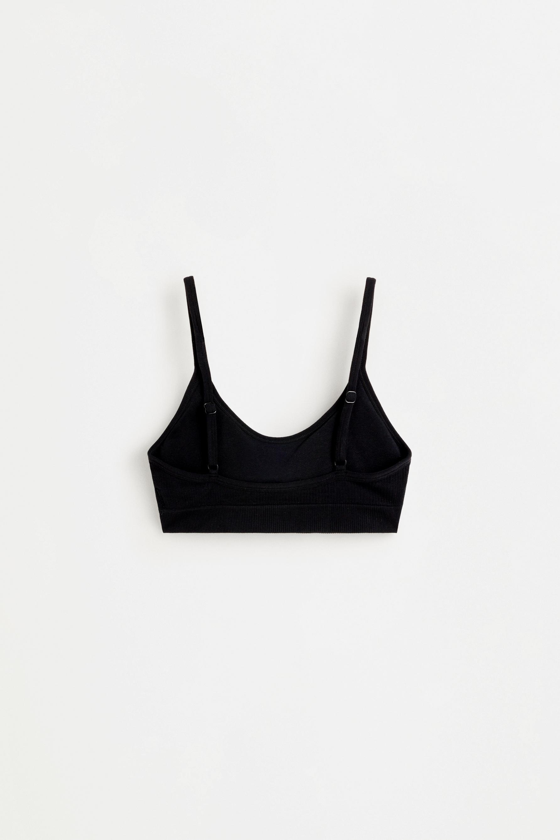 Seamless bra top (2-pack) — BLACK