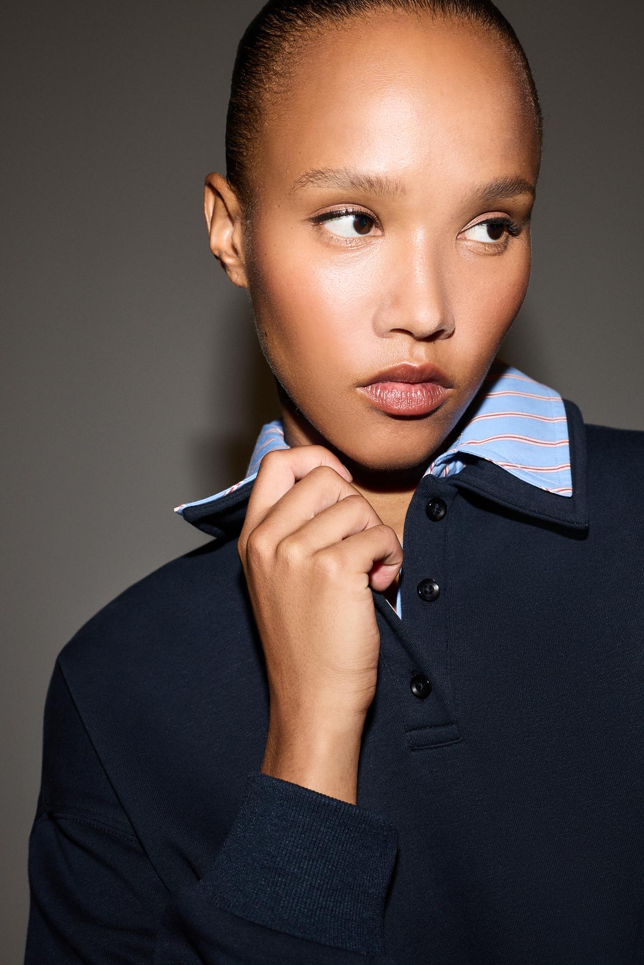 Double-effect sweatshirt — DARK NAVY