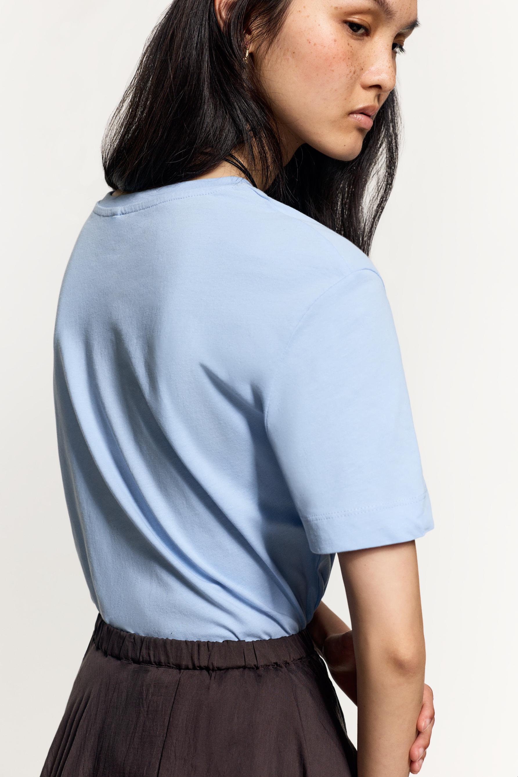 Basic round neck T-shirt — SKY BLUE