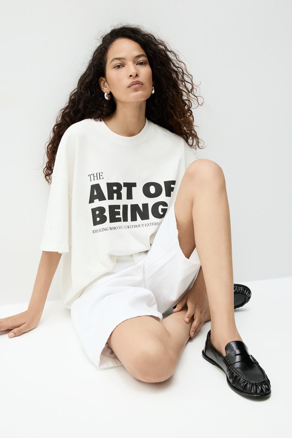 Slogan print T-shirt