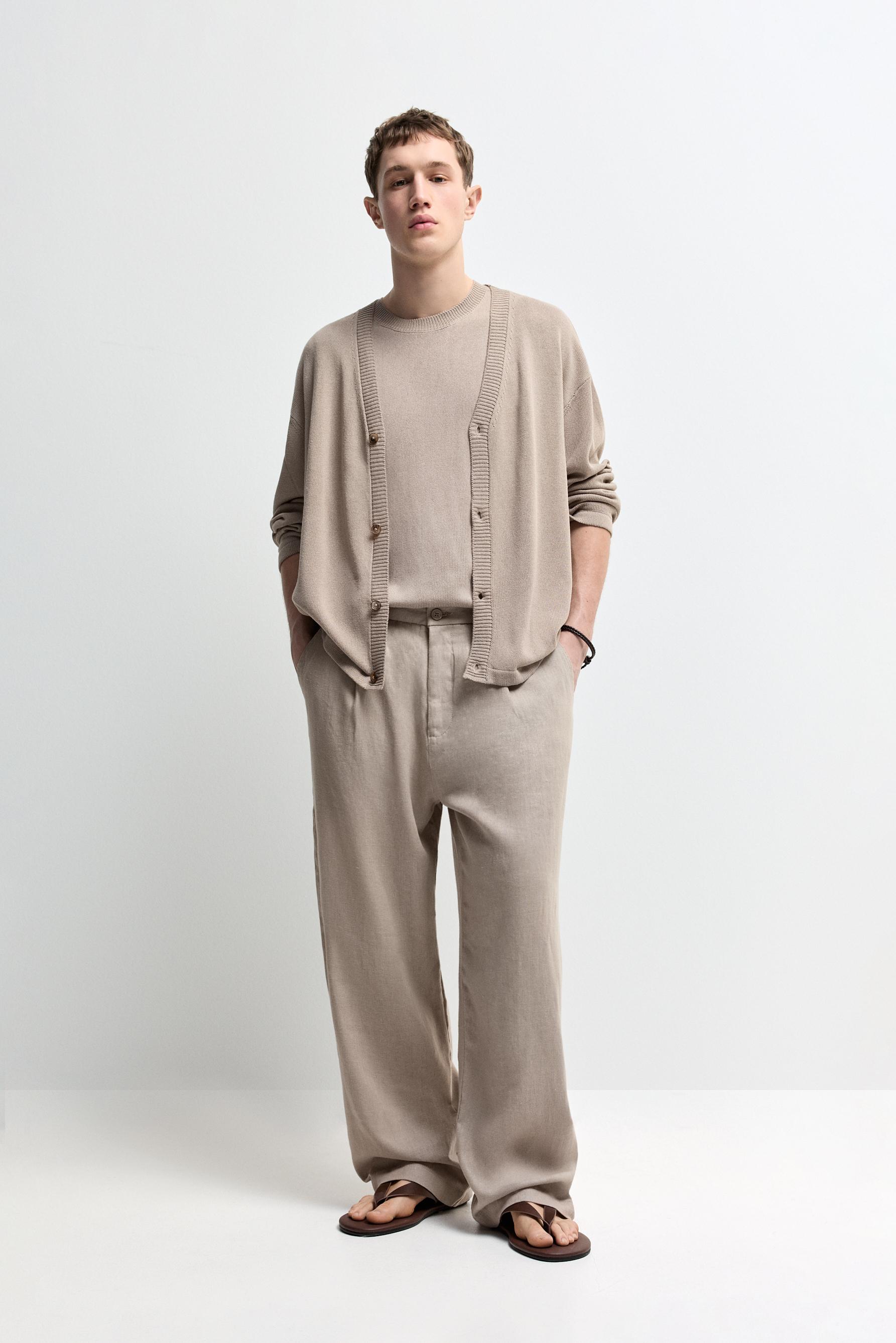 Pantalón 100% lino wide leg Lefties Edition