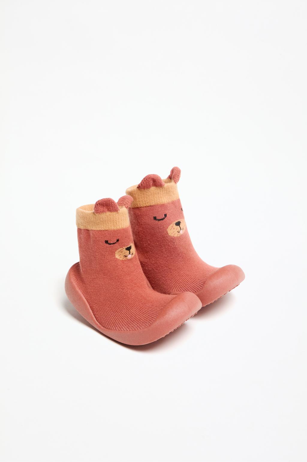 Bear sock-style slippers