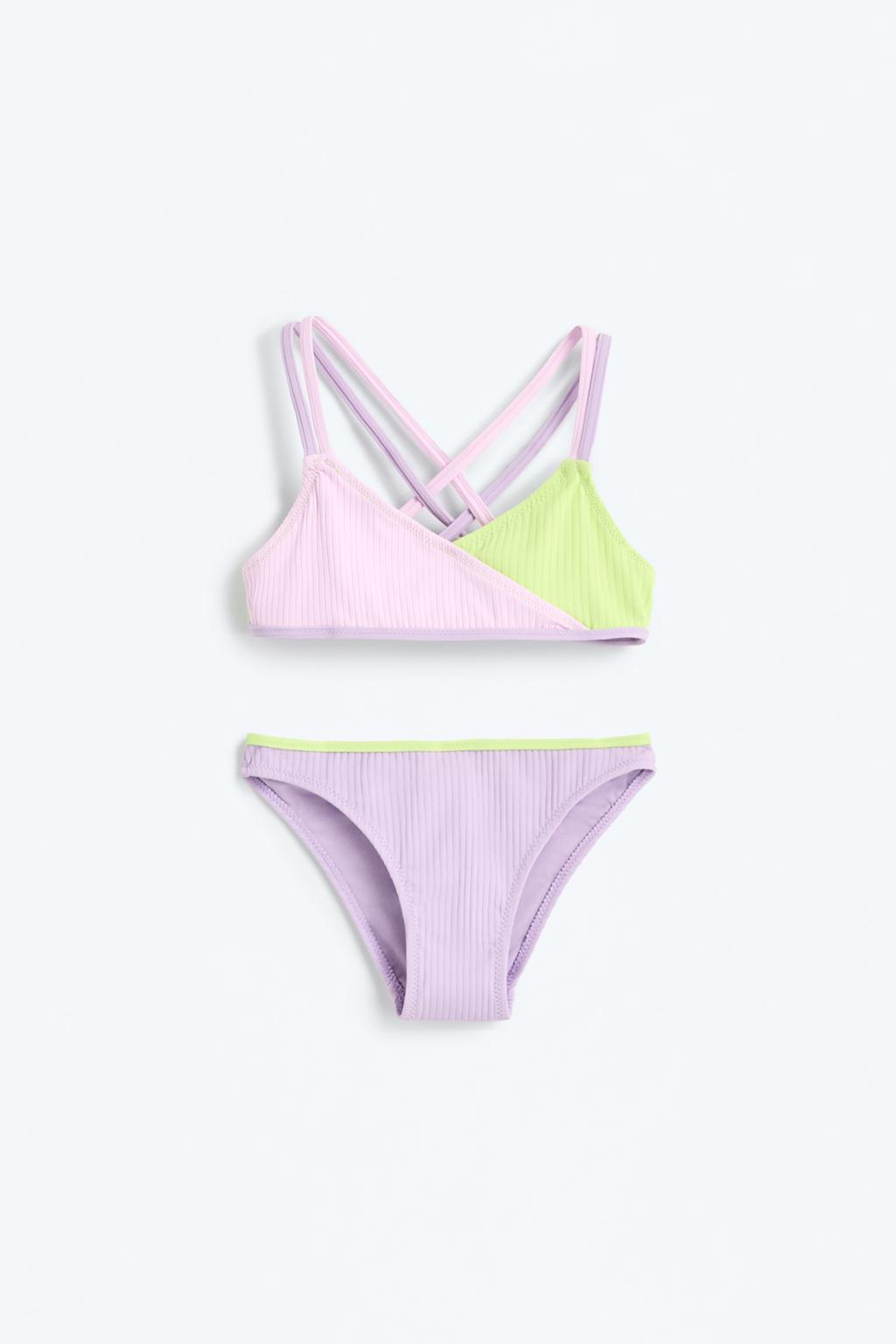 Colour block bikini set