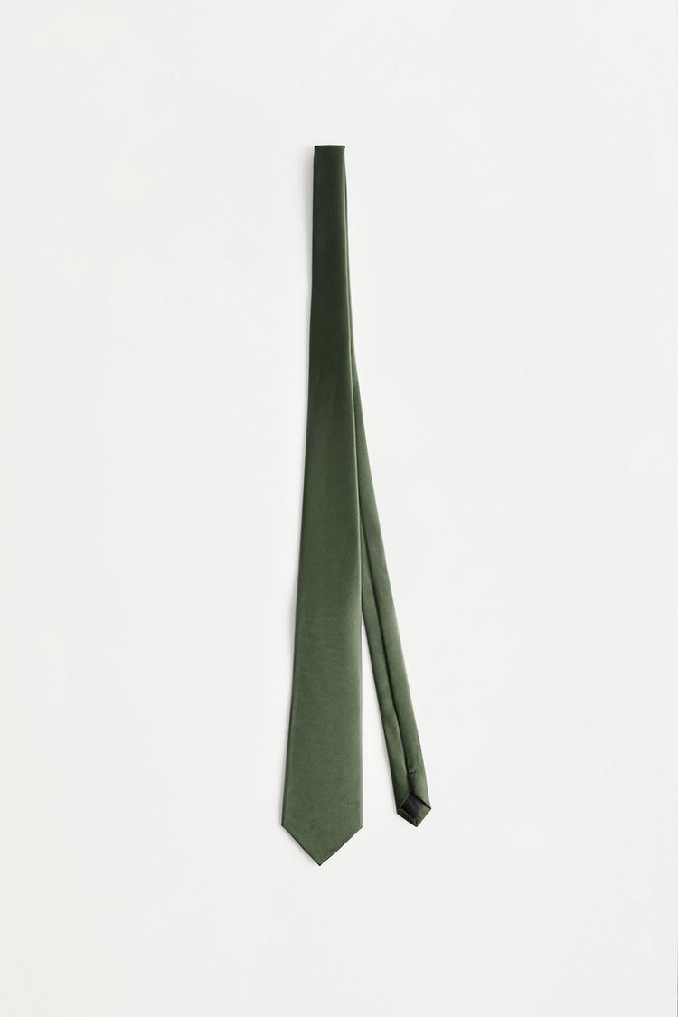 Textured tie — GREEN