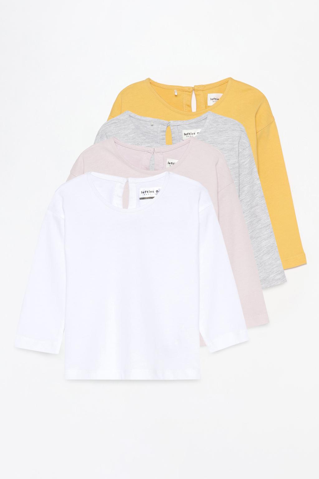 Pack of 4 basic long sleeve T-shirts