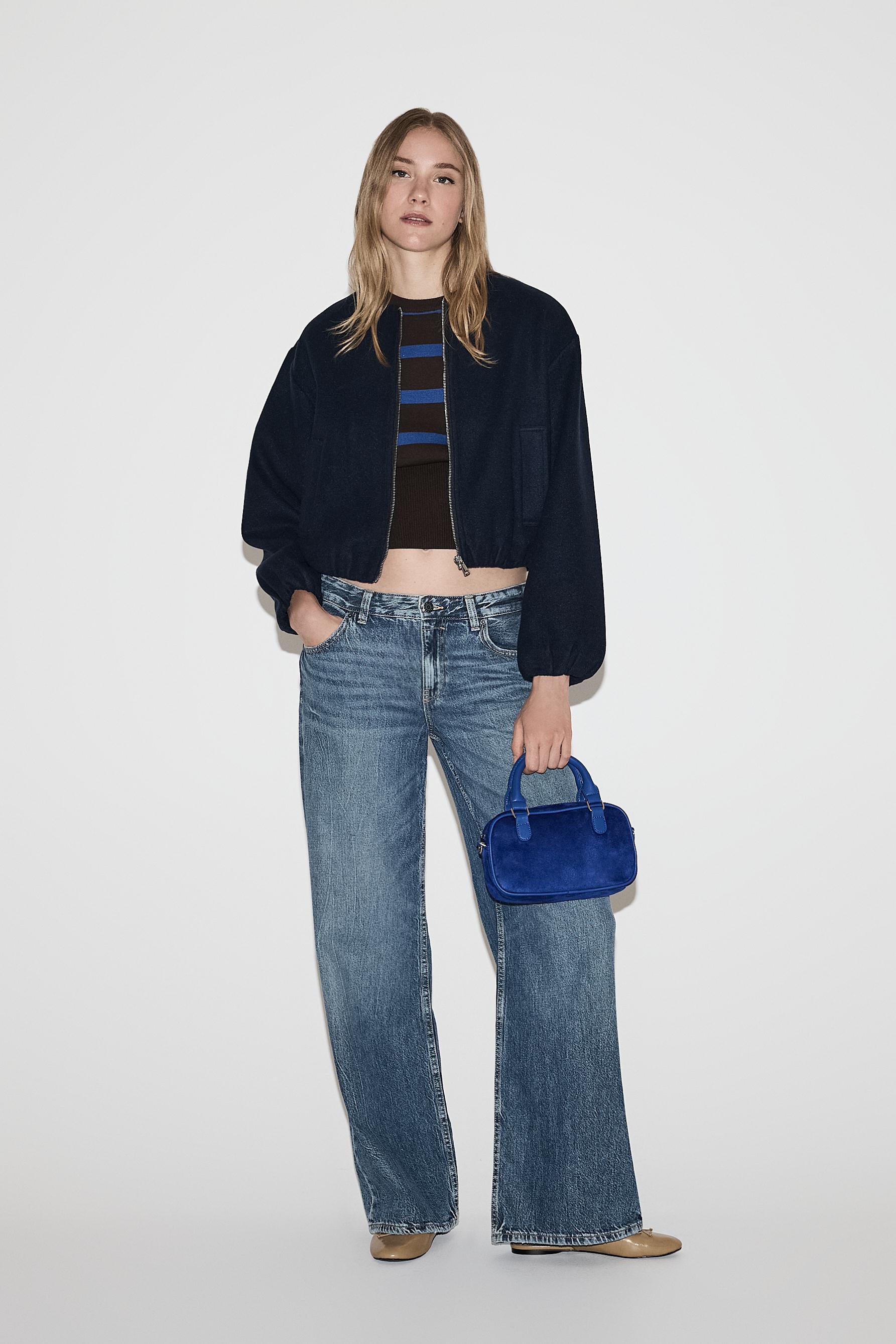 Felt bomber jacket — NAVY
