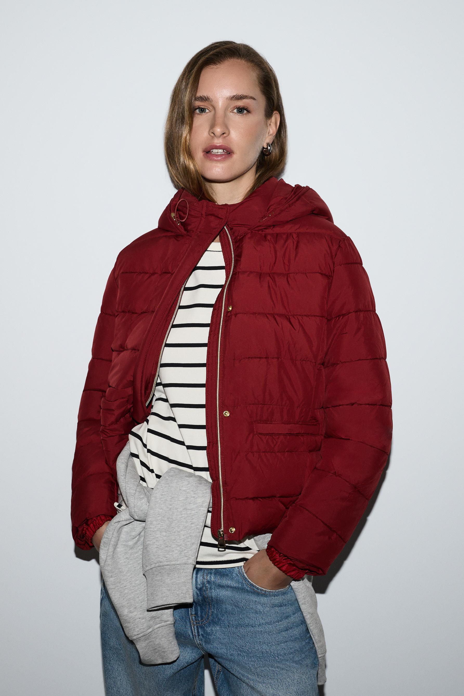 Quilted hooded jacket — BRIGHT RED
