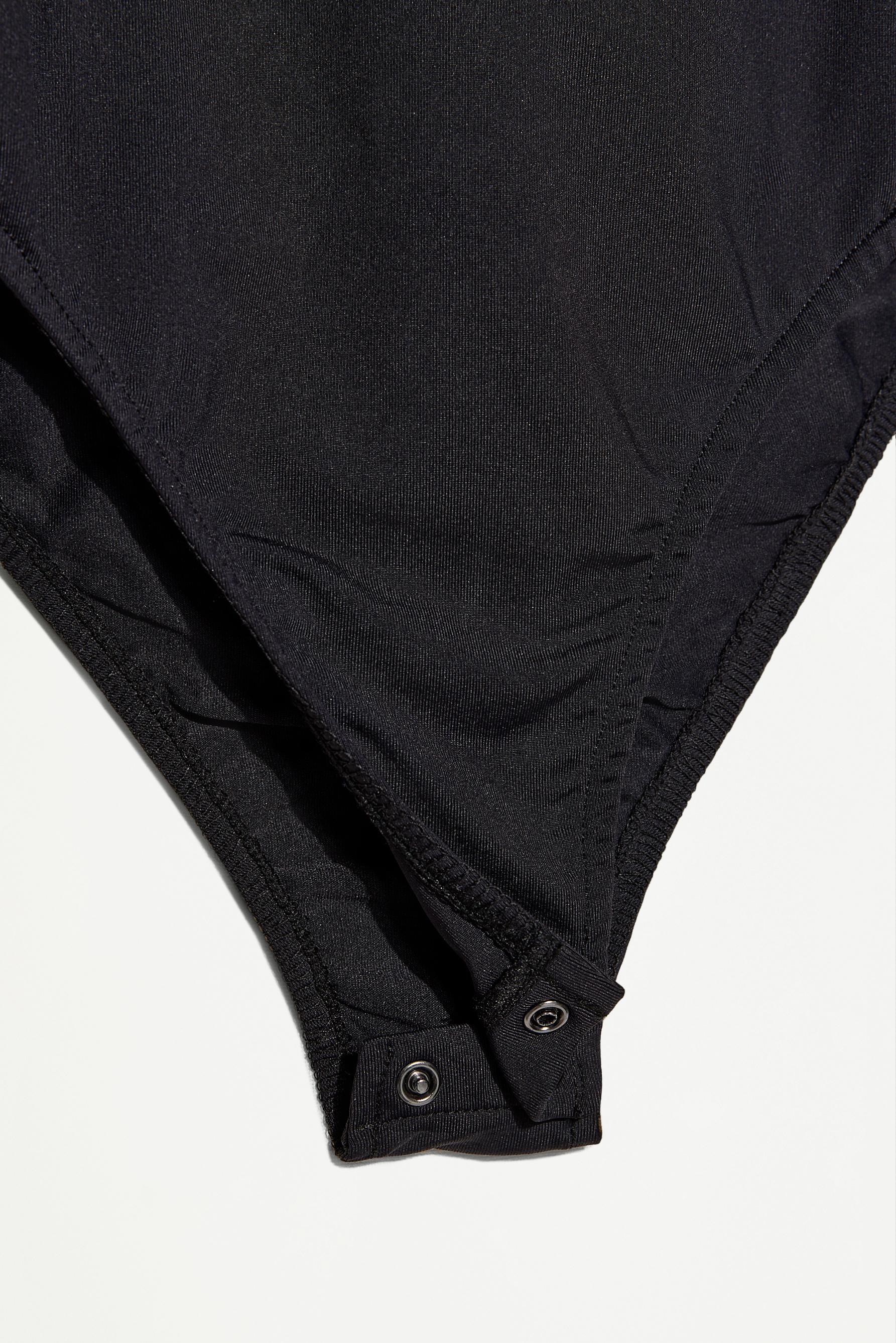 Short sleeve polyamide bodysuit — BLACK