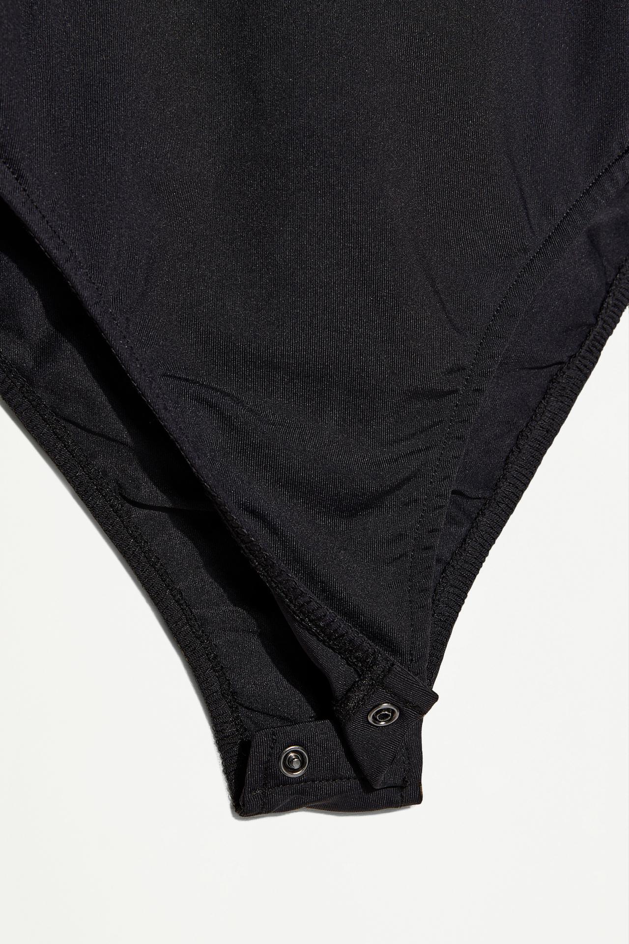 Short sleeve polyamide bodysuit — BLACK