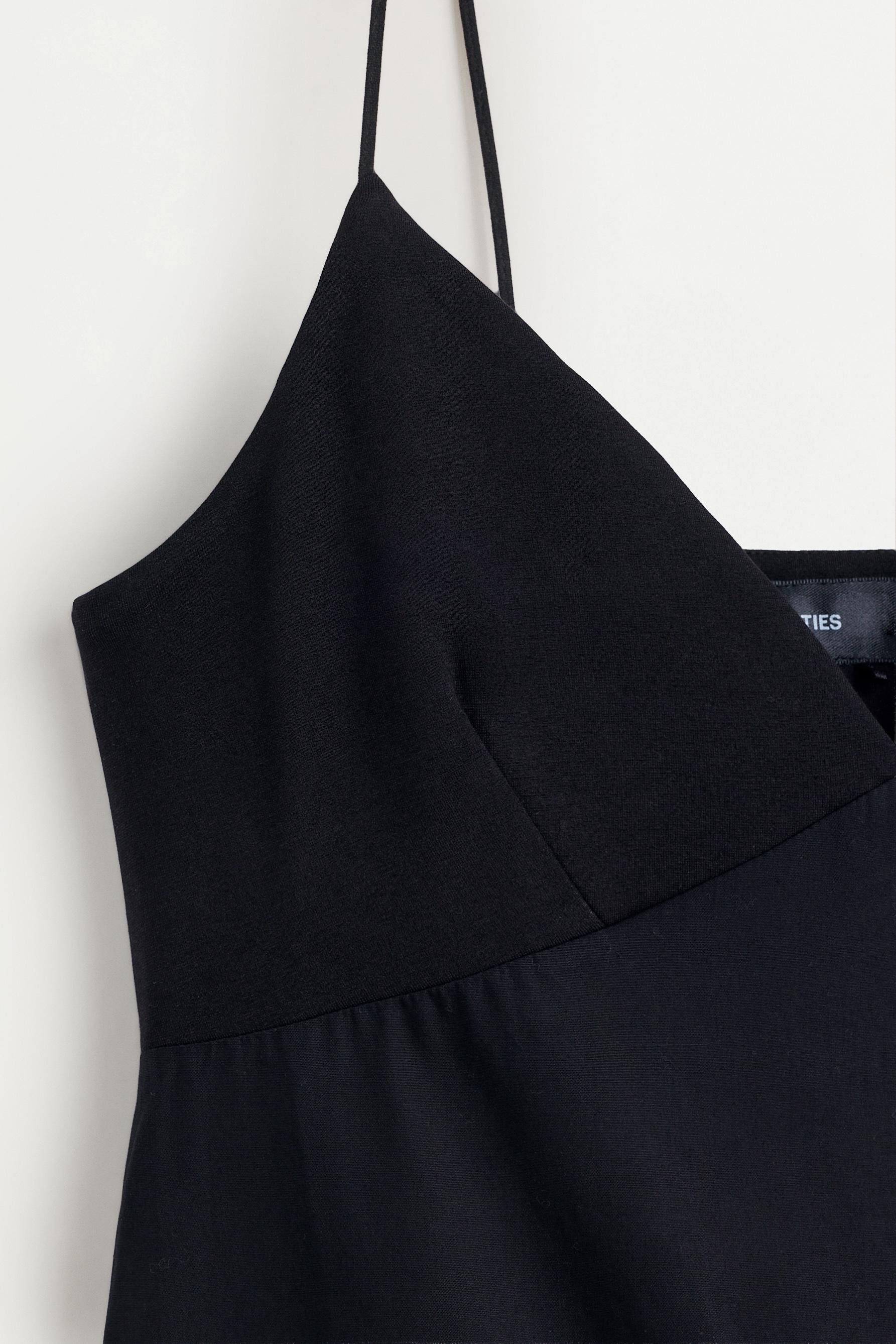 Midi dress with straps — BLACK