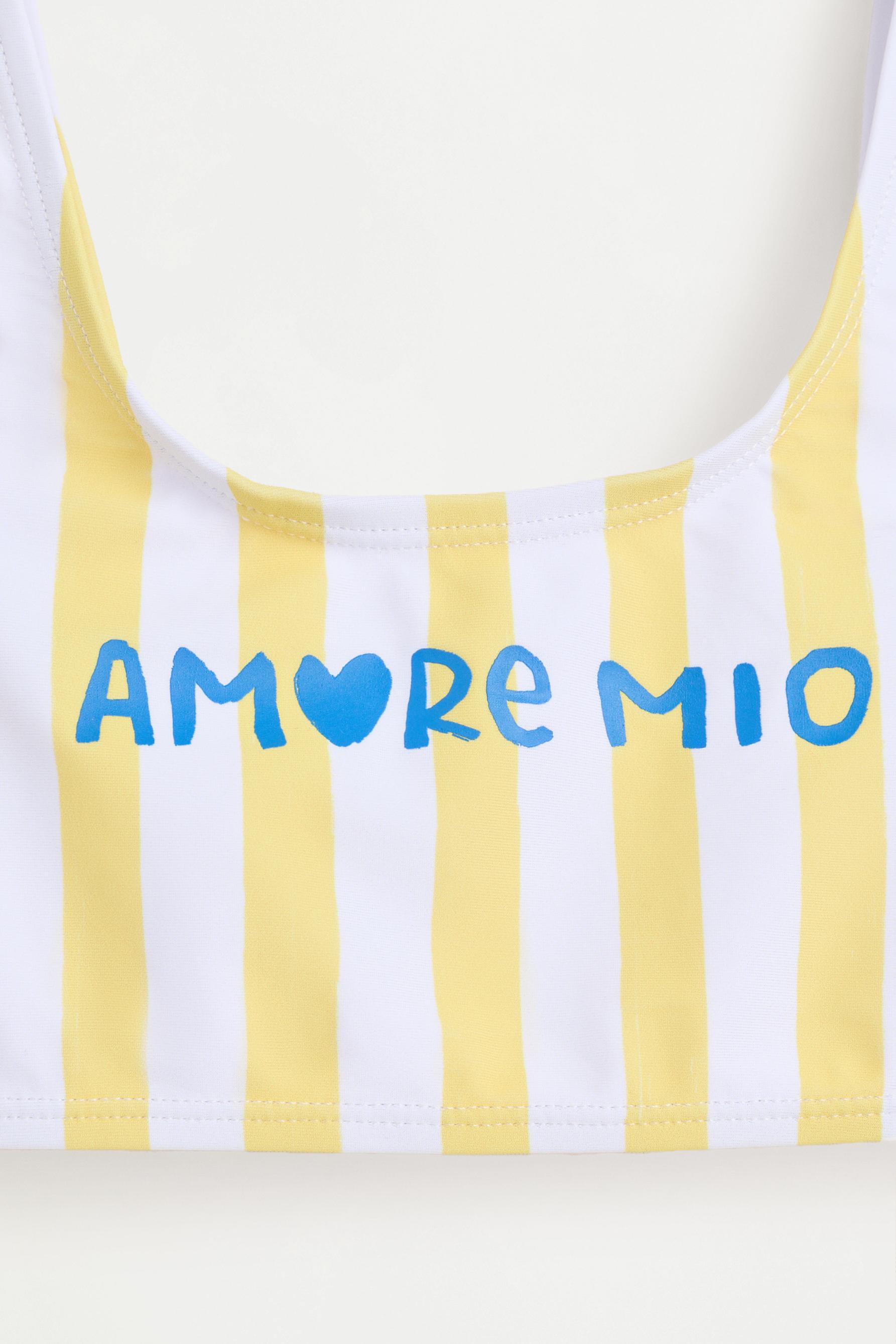 Striped print bikini — YELLOW