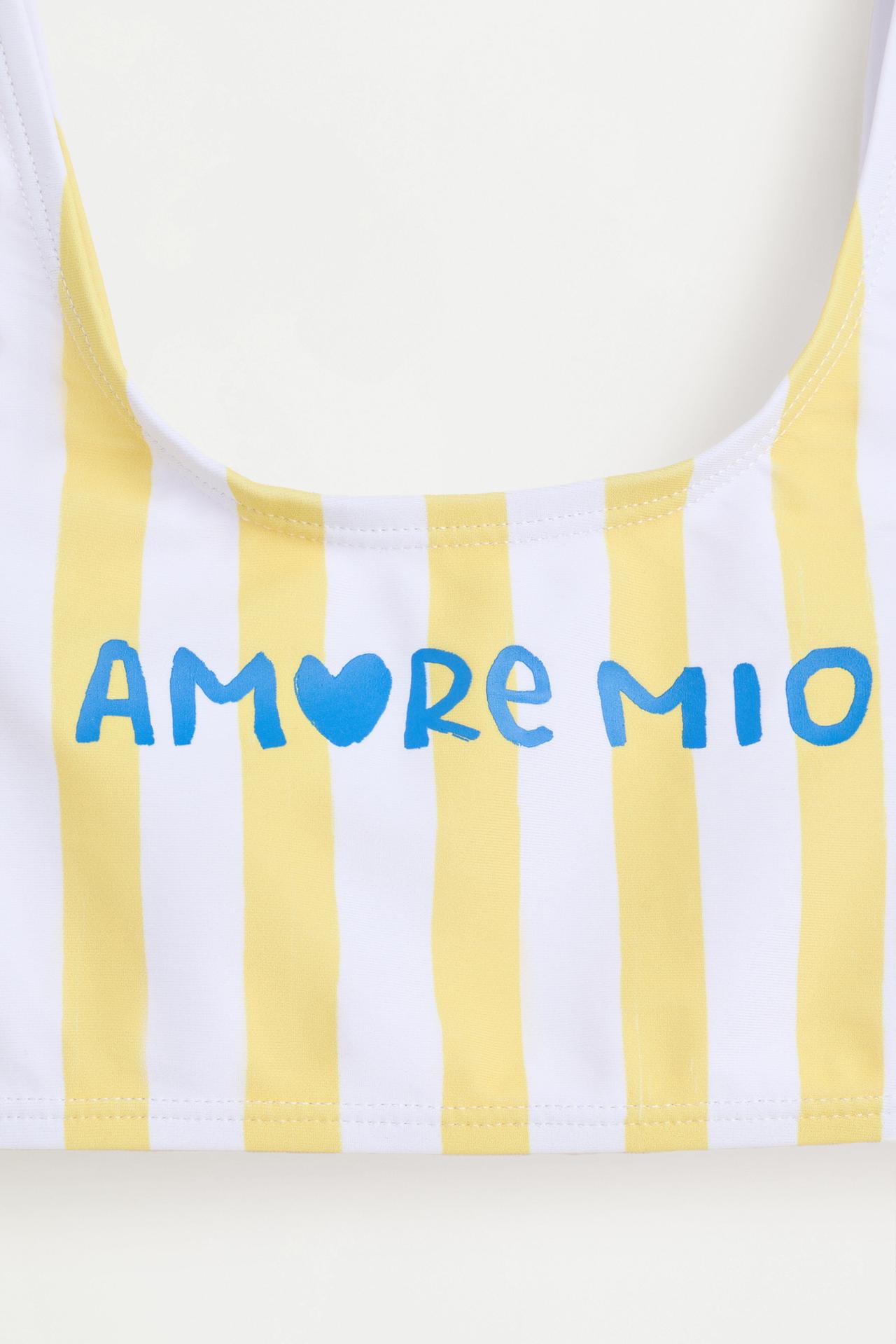 Striped print bikini — YELLOW