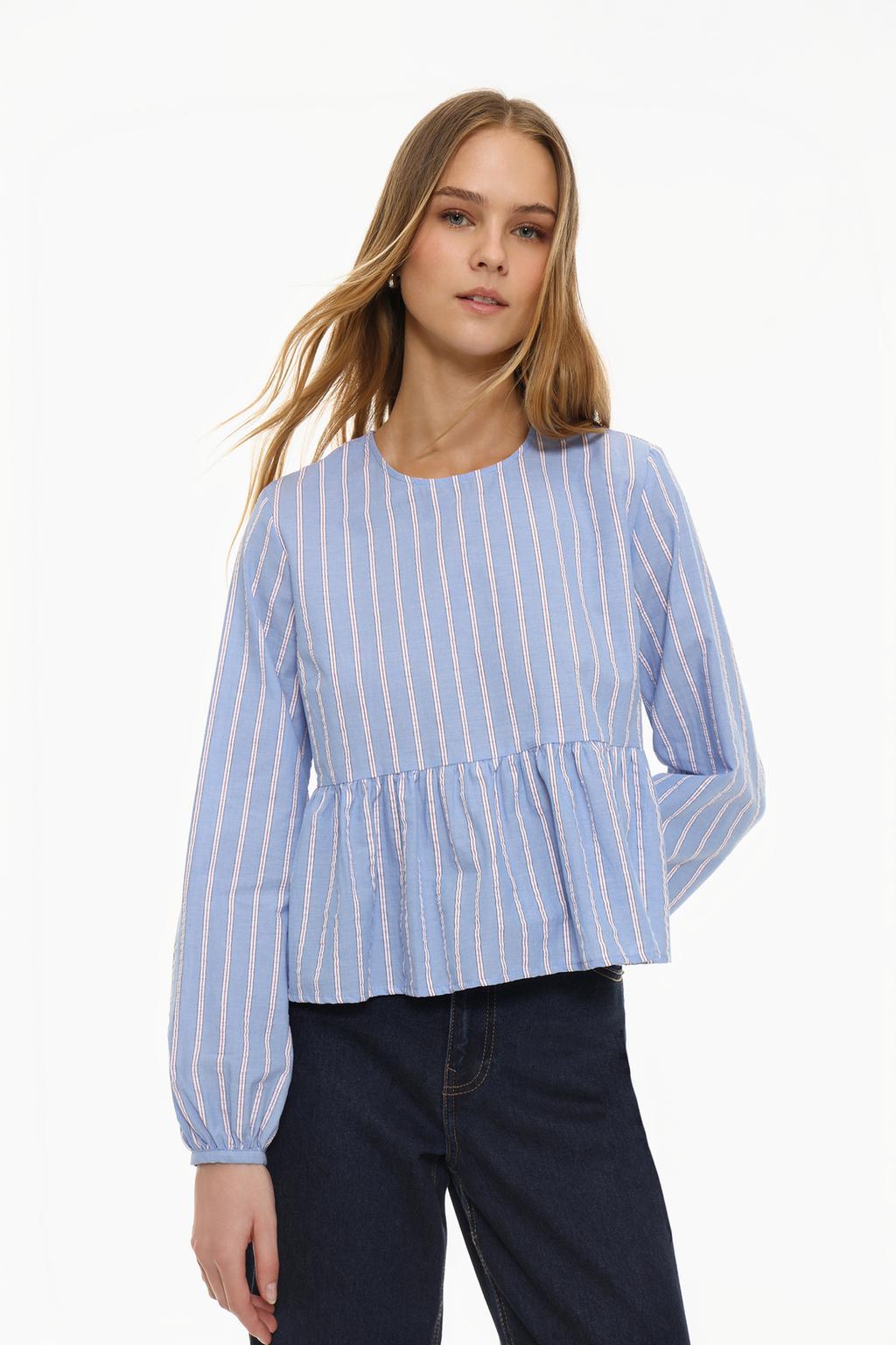 Striped blouse with ruffles