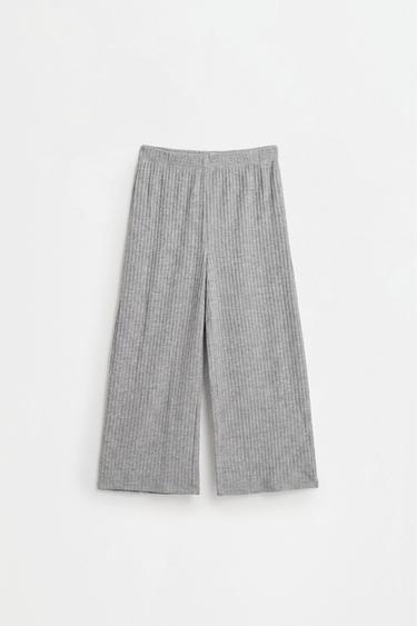 Ribbed knit sweater and trousers co-ord — GREY MARL 3