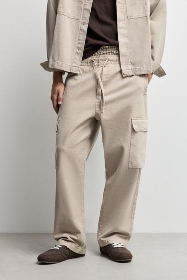 Loose-Fit Cargo Jogger Jeans — PALE OCHRE 2