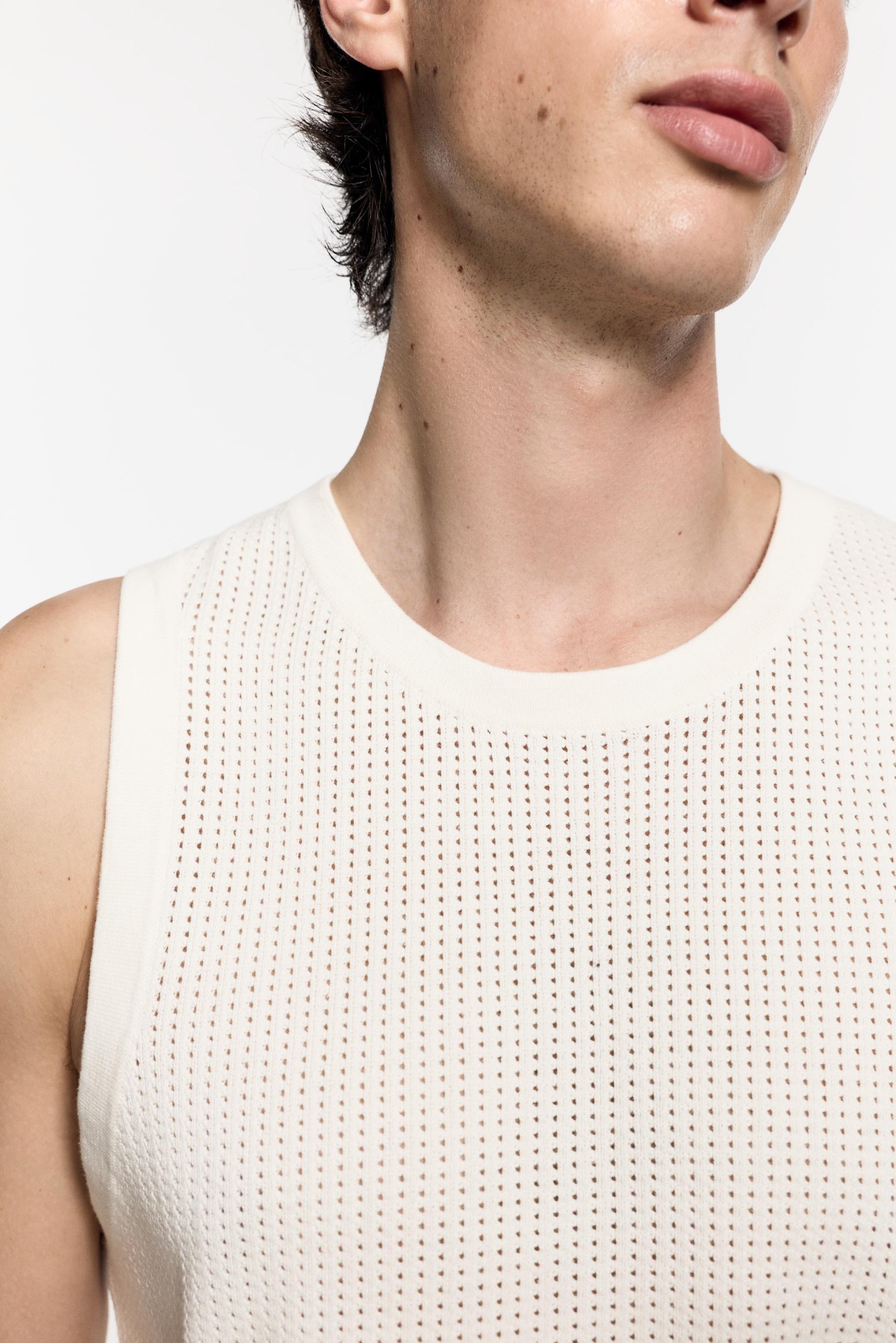 Cutwork strappy T-shirt — OFF WHITE