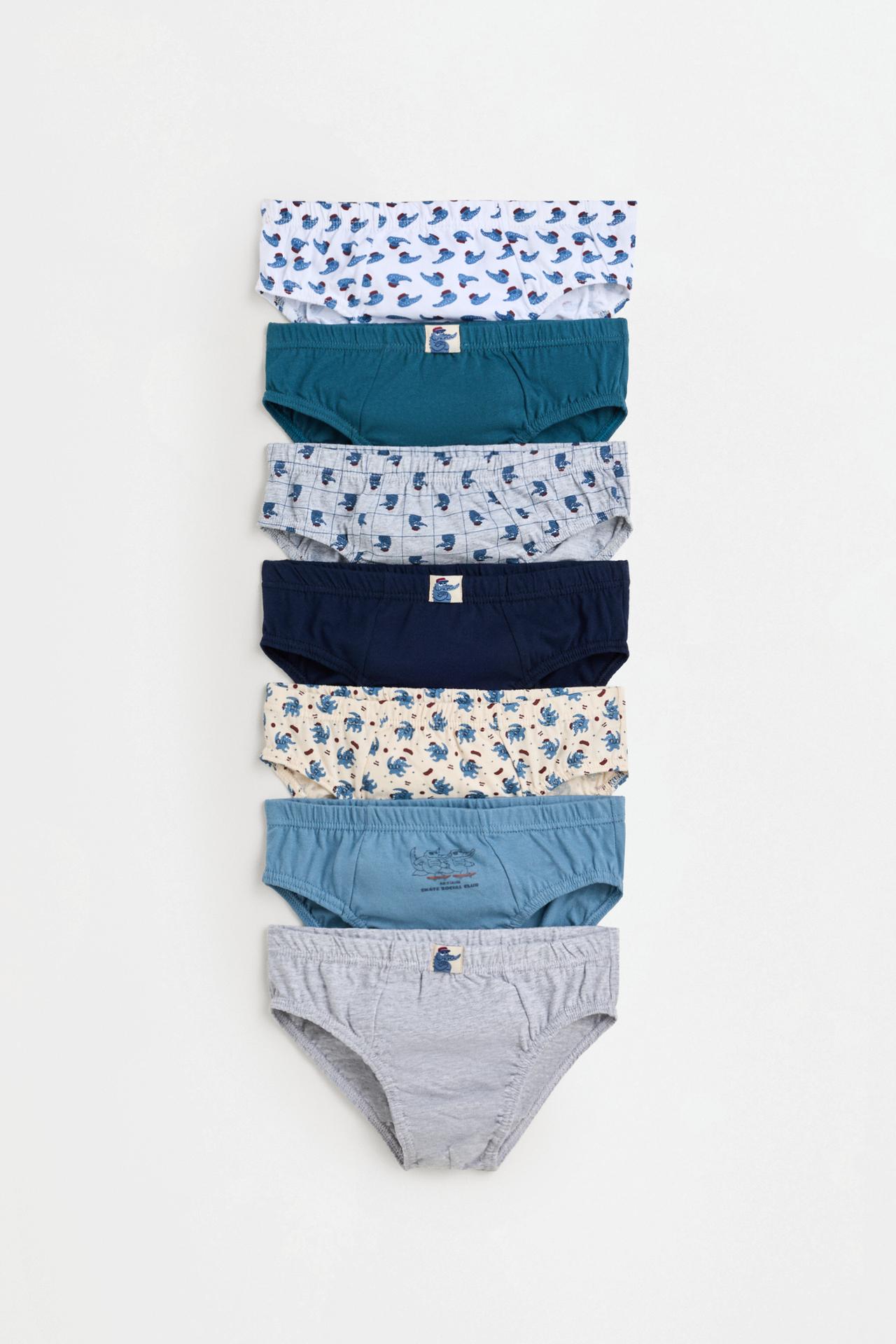 Printed briefs (7-pack) — BLUE/WHITE