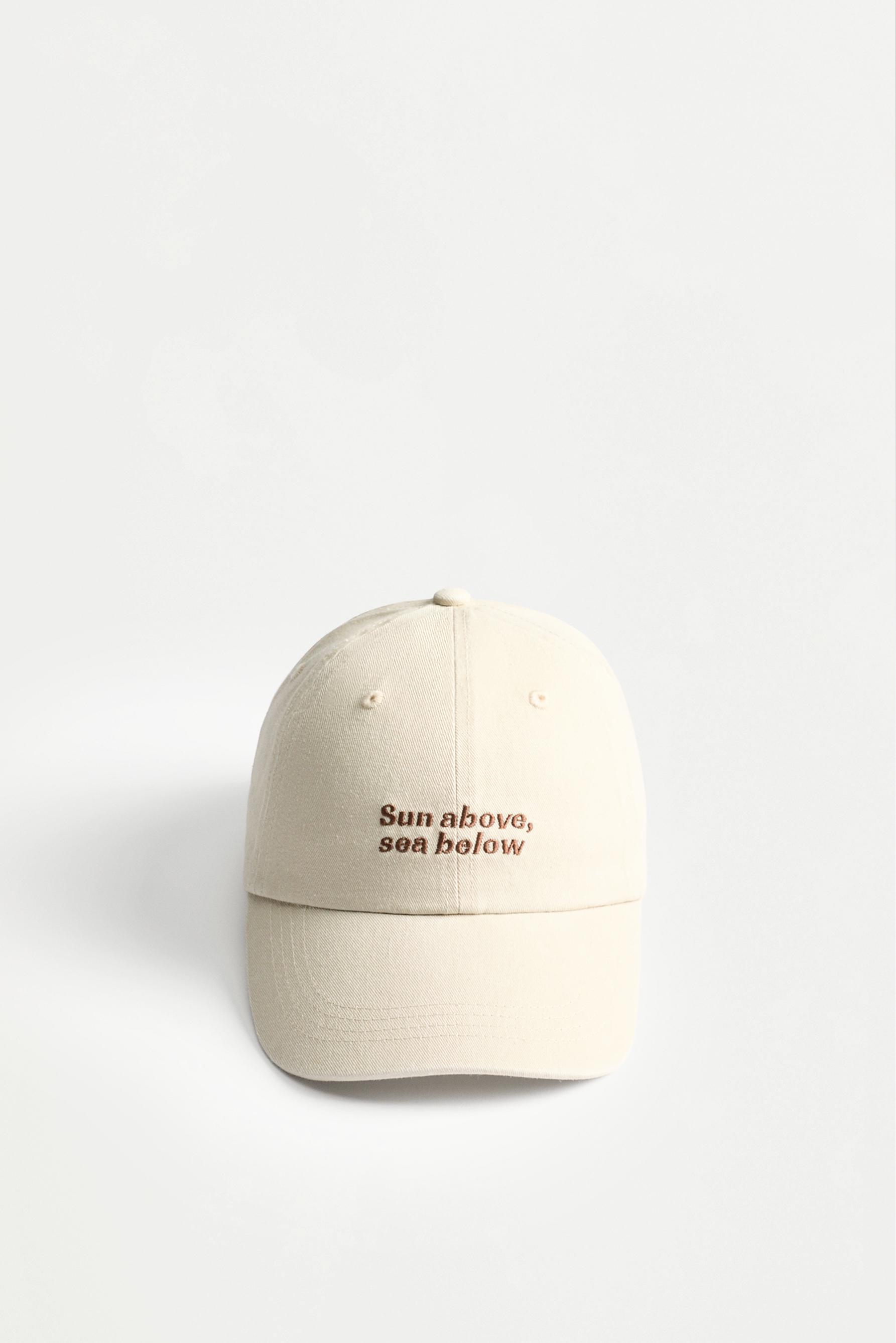 Faded-effect embroidered cap — SAND MARL