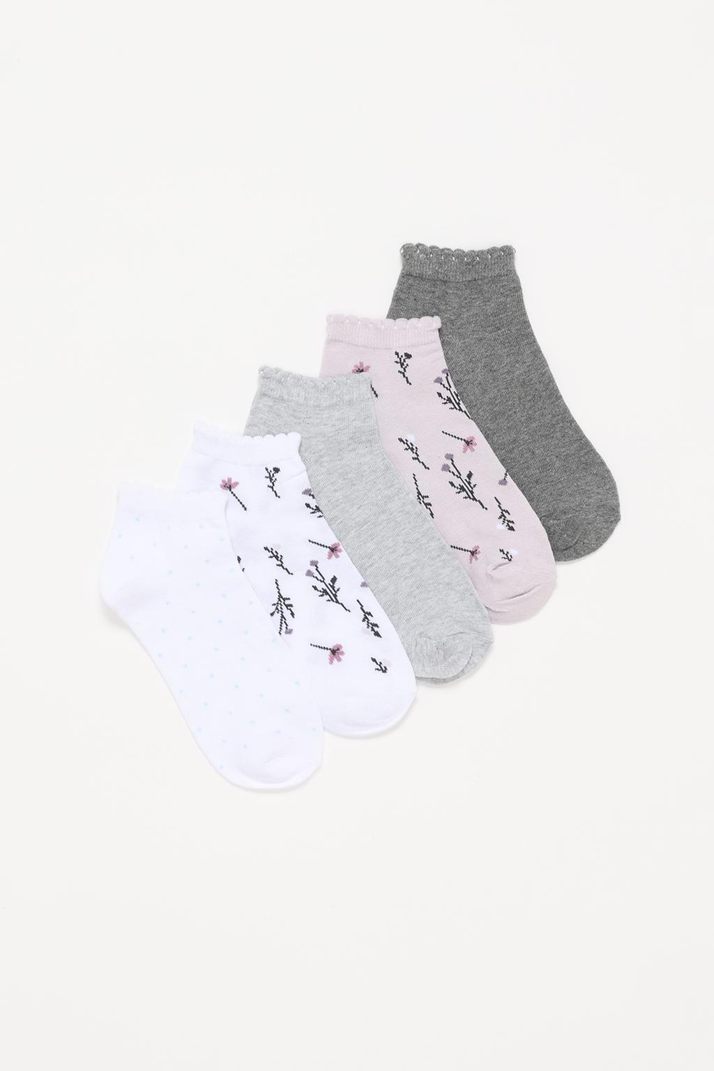 5-pack of contrast short socks