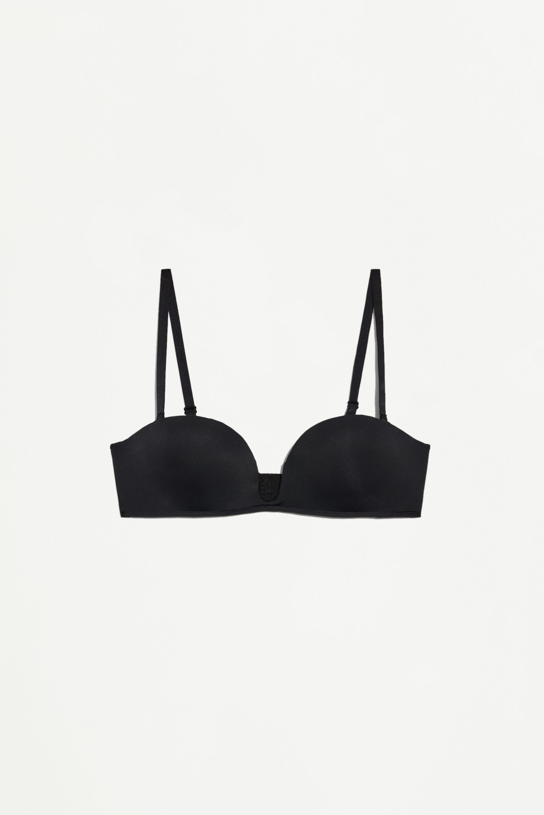 Plunge bandeau bra — BLACK