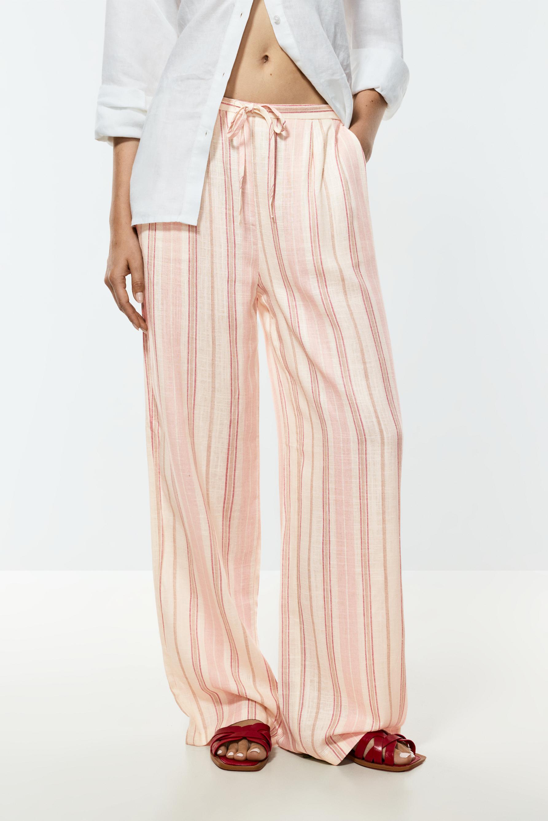 Rustic wide-leg trousers — MEDIUM PINK